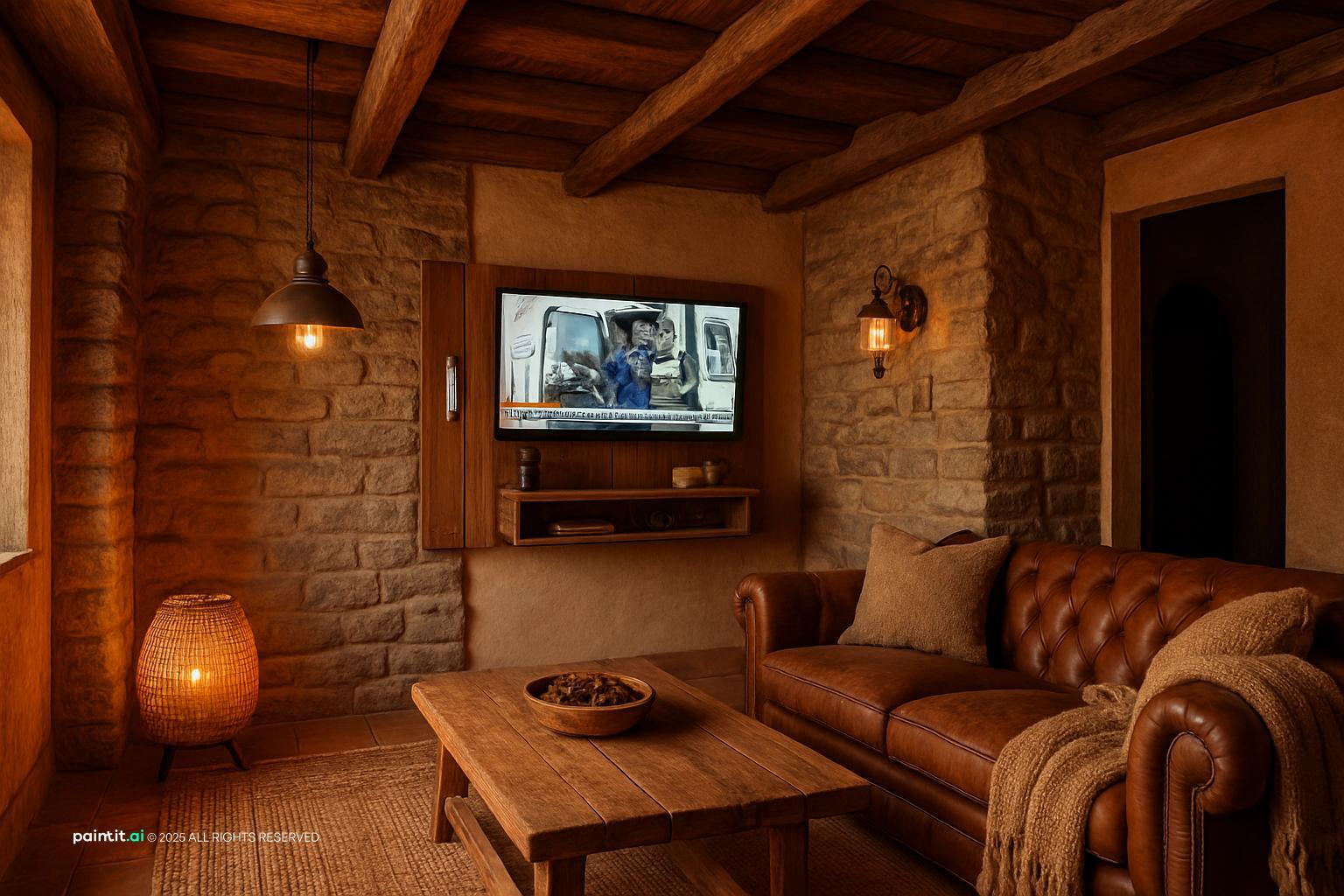 Barndominium Living Room - Rustic Chic Interiors | Paintit.ai - 20