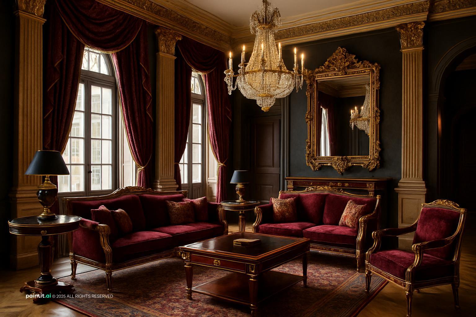 Wine Red Living Room: Elegant Decor Ideas | Paintit.ai - 32