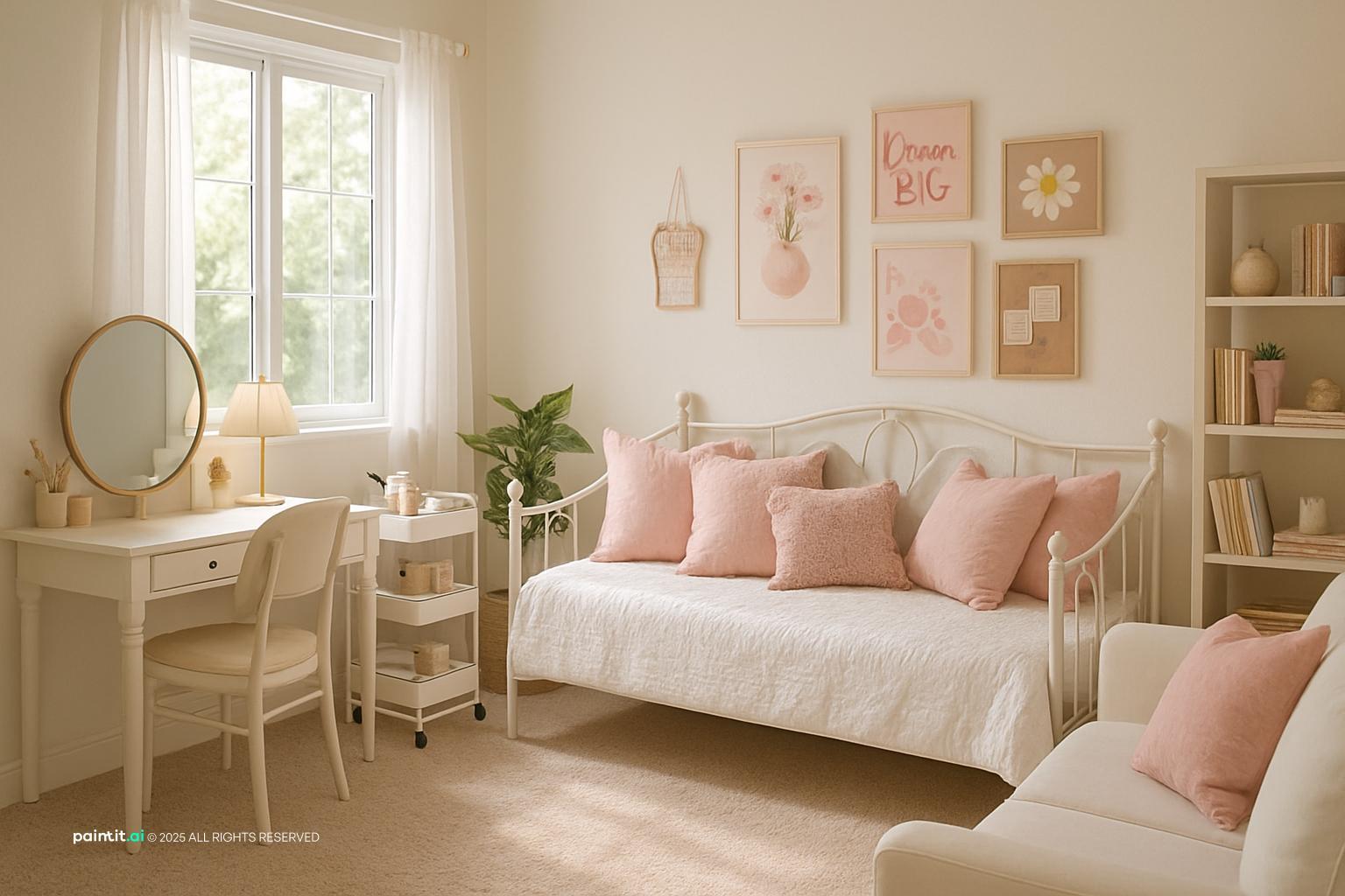 Light Pink Living Room - Design Inspiration | Paintit.ai - 23