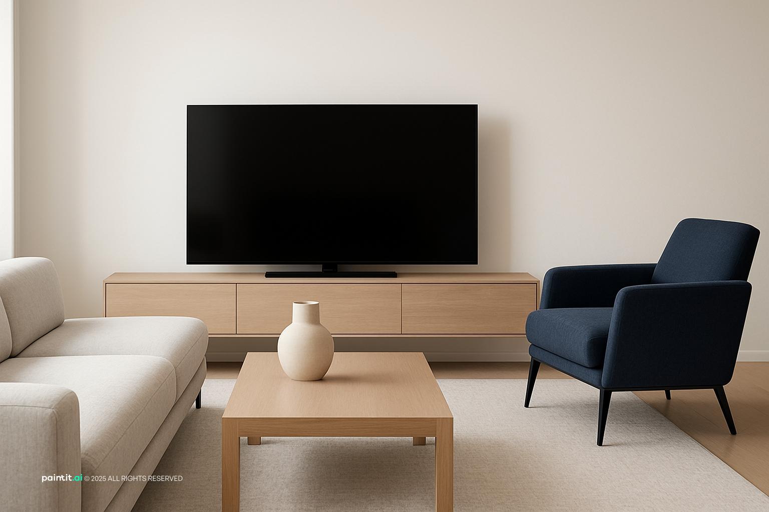 Grey White and Blue Living Room - Design Concepts | Paintit.ai - 32