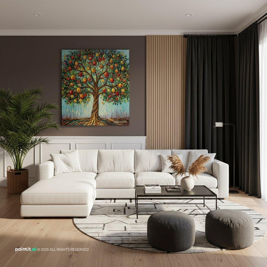 Zebra Shades Living Room - Modern Window Treatments | Paintit.ai - 6