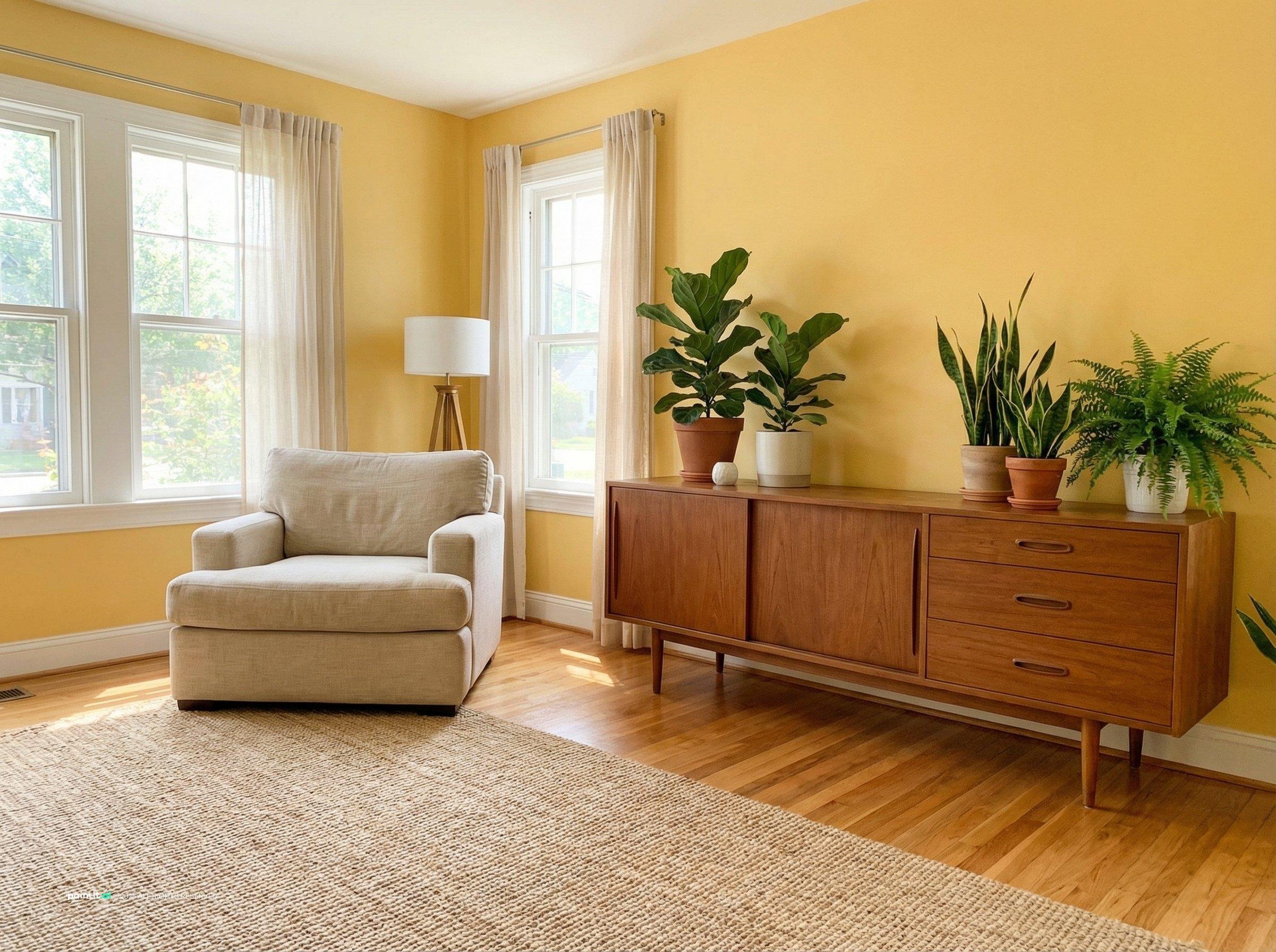 Yellow Living Room - Bright Decor Concepts | Paintit.ai - 2