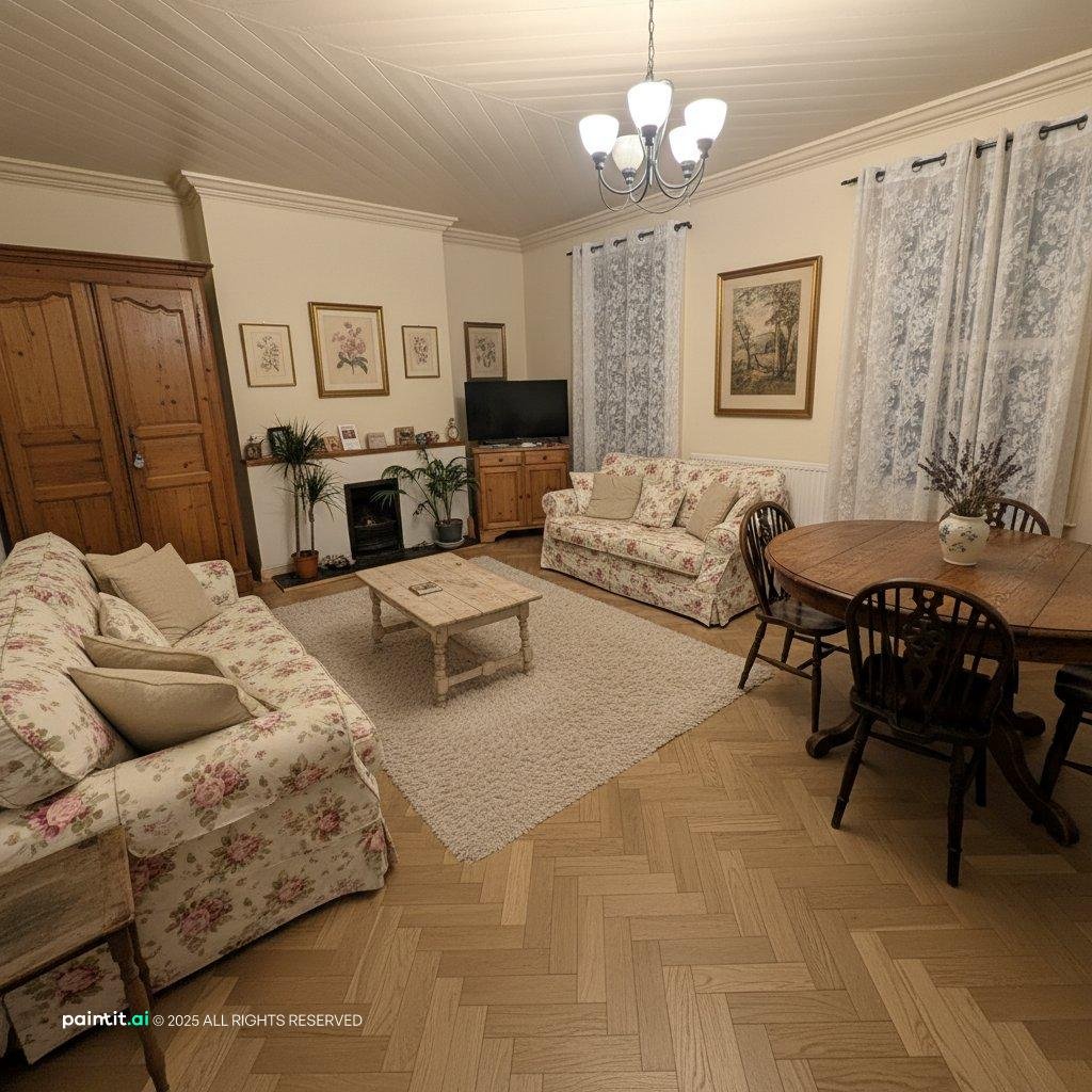 Rustic Vintage Living Room - Decor Ideas | Paintit.ai - 23