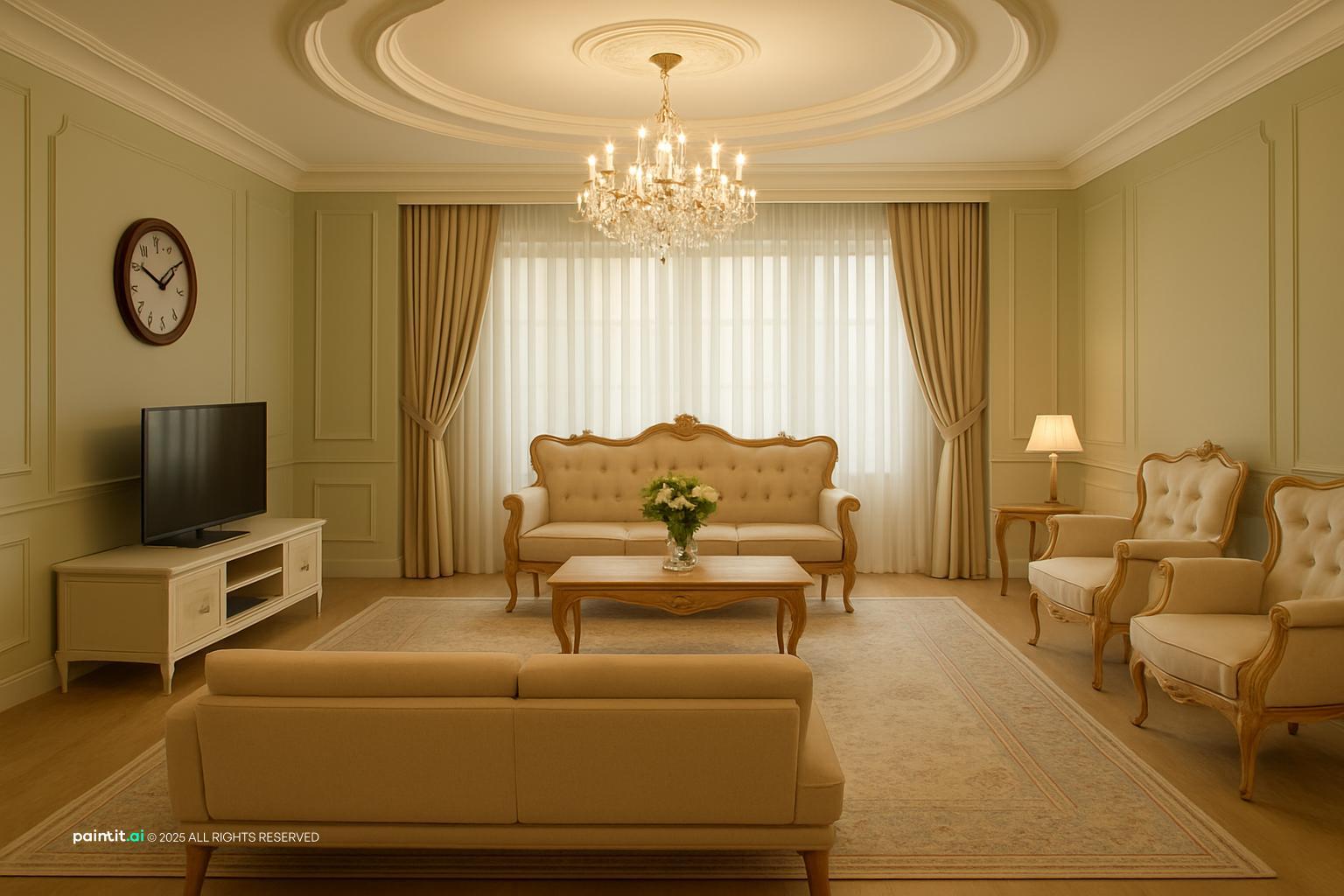 Emerald Green and Gold Living Room Ideas - Elegant Decor Tips | Paintit.ai - 7