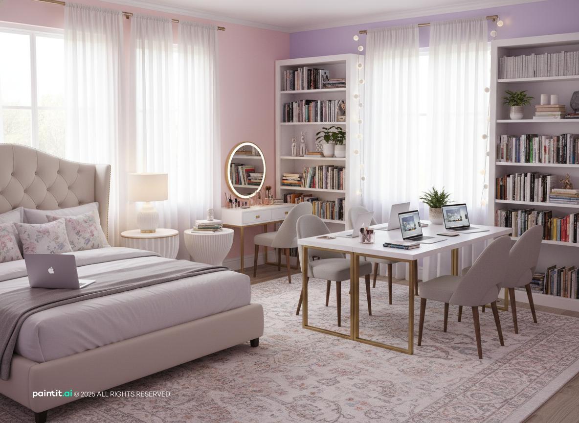 Light Pink Living Room - Design Inspiration | Paintit.ai - 34