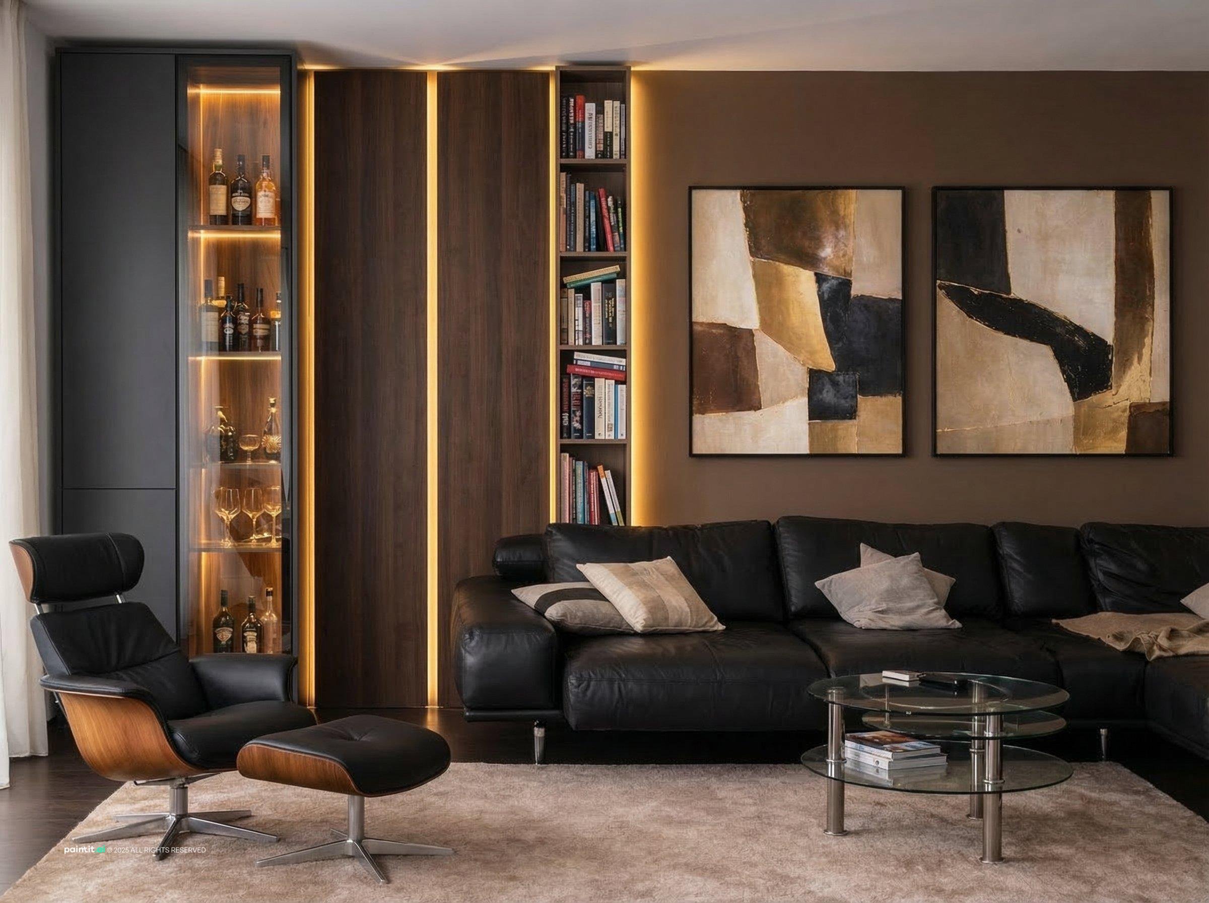 Dark Moody Living Room - Design Ideas | Paintit.ai - 15