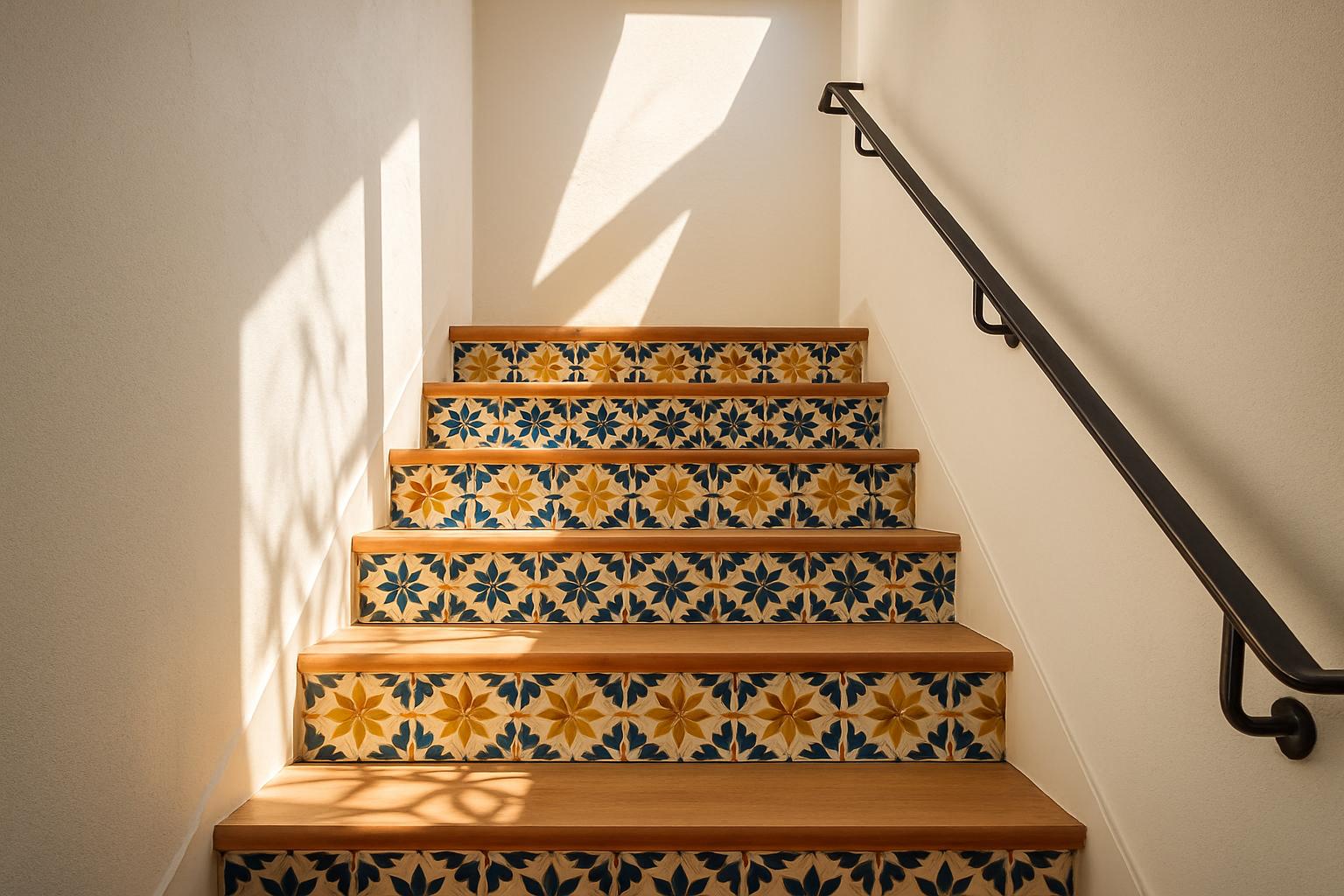 Moroccan Tile Stairwell Detail for Moroccan Style Interior Design