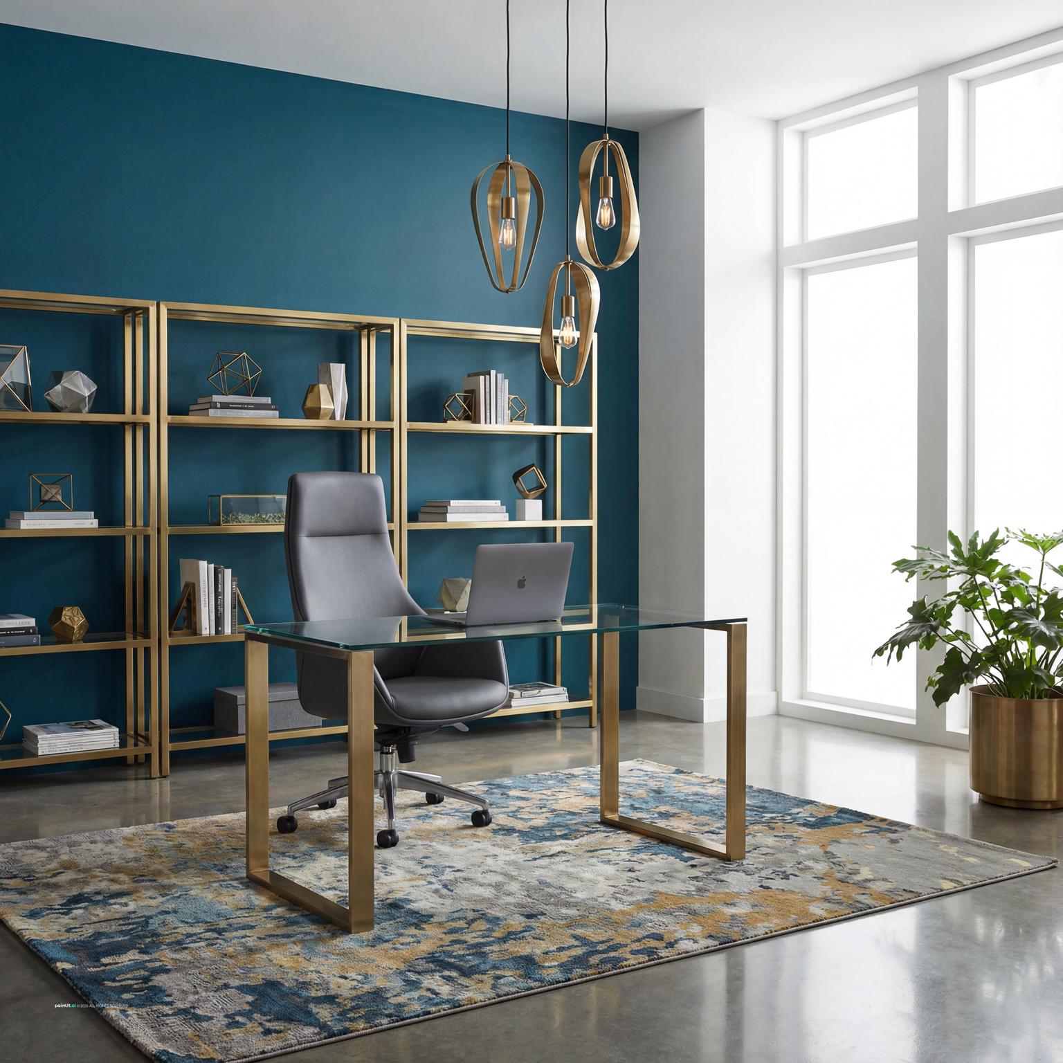 Bold office interior with reception-friendly seating
