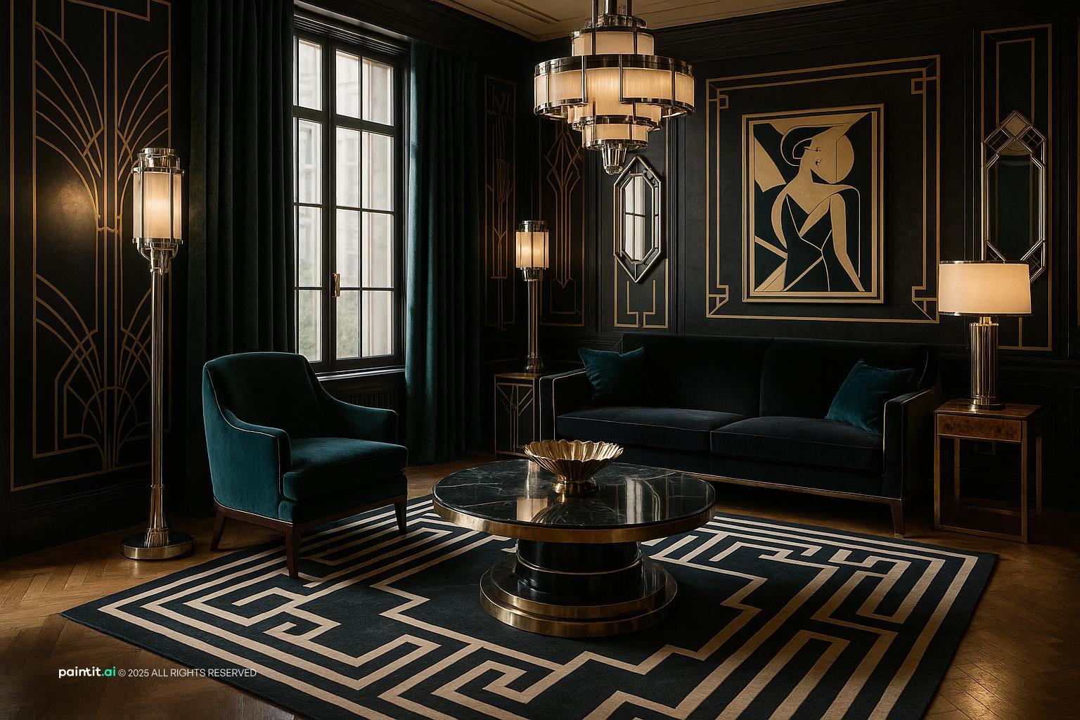 Elegant Art Deco Room for 1930s Interior Design Style