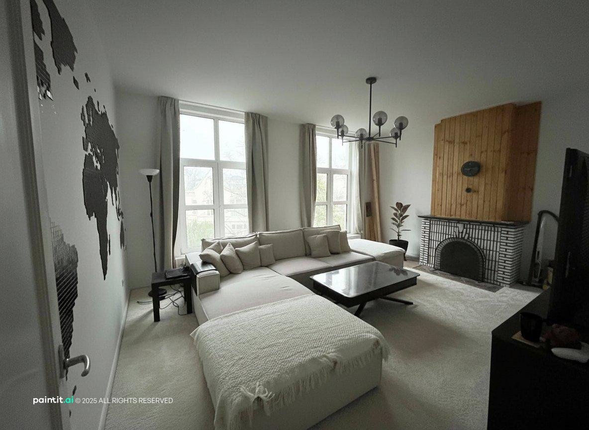 Zebra Shades Living Room - Modern Window Treatments | Paintit.ai - 11