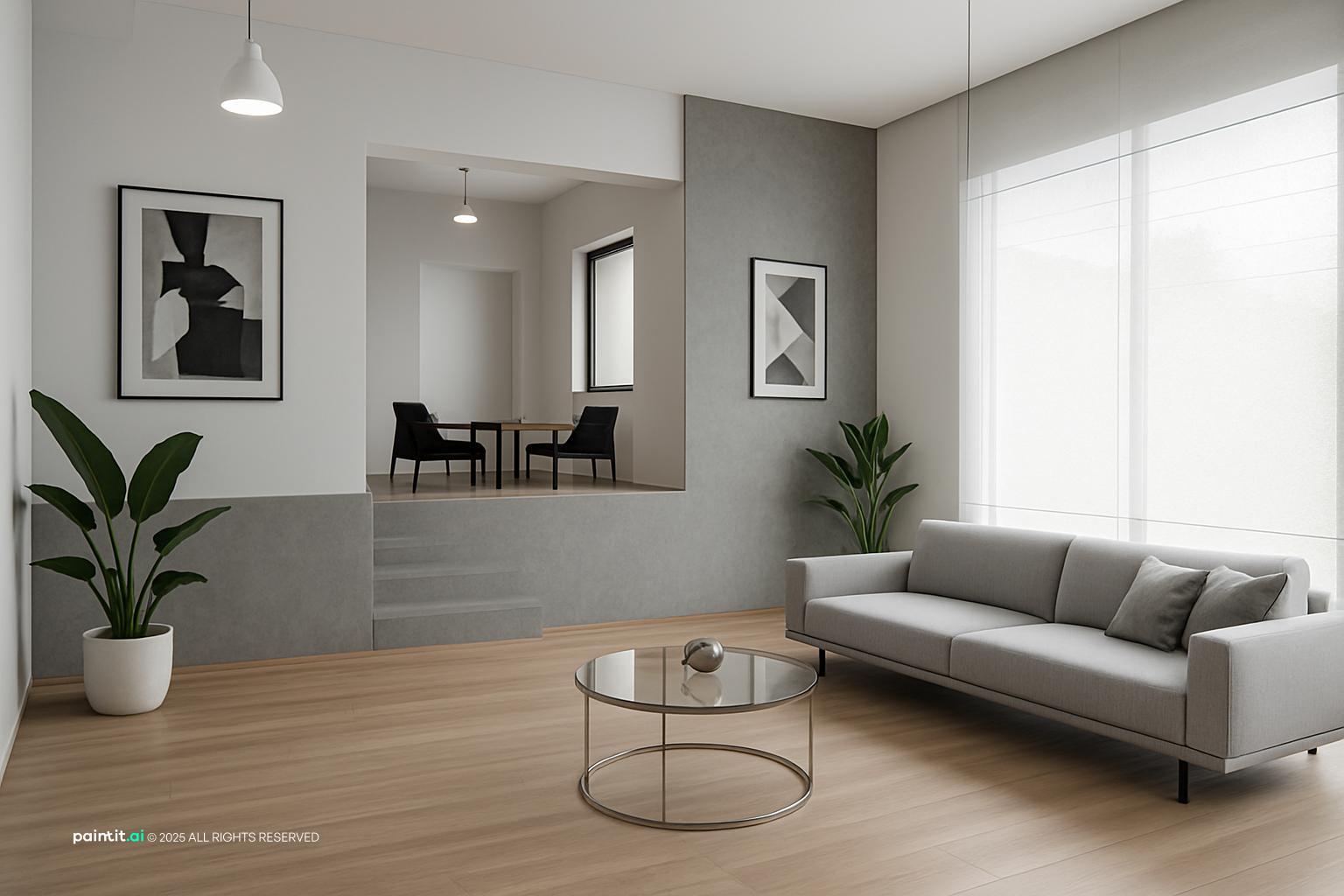 White Living Room with Green Accents - Design Inspiration | Paintit.ai - 27