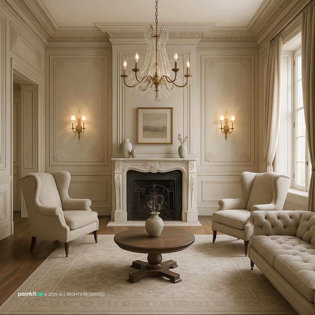 Elegant Neoclassic Room Design for English style interior design