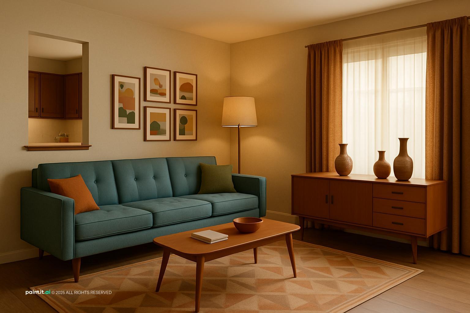 1960s Living Room: Mid-Century Modern Decor | Paintit.ai - 28
