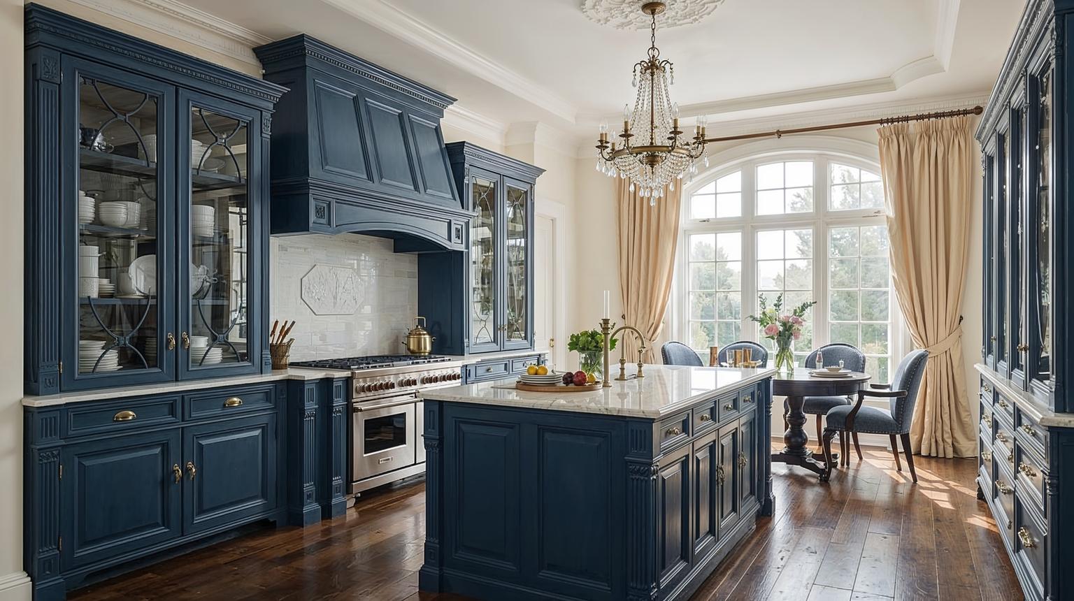 French-Style Royal Blue Kitchen