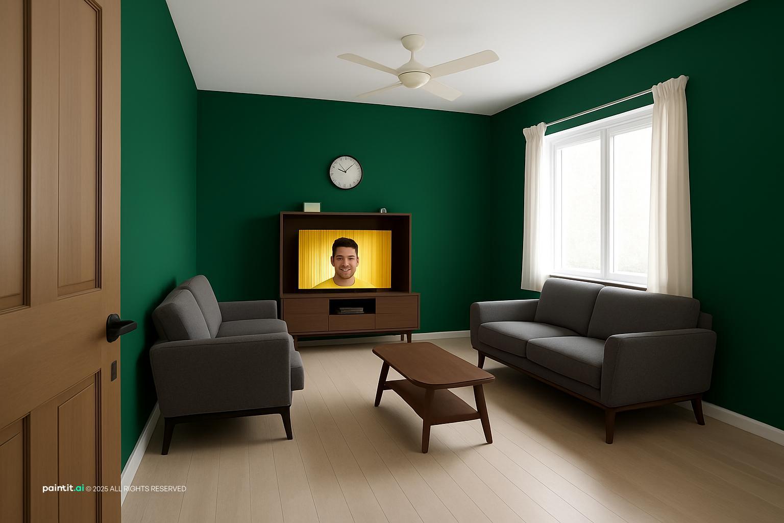 Blue and Green Living Room: Design Ideas | Paintit.ai - 23