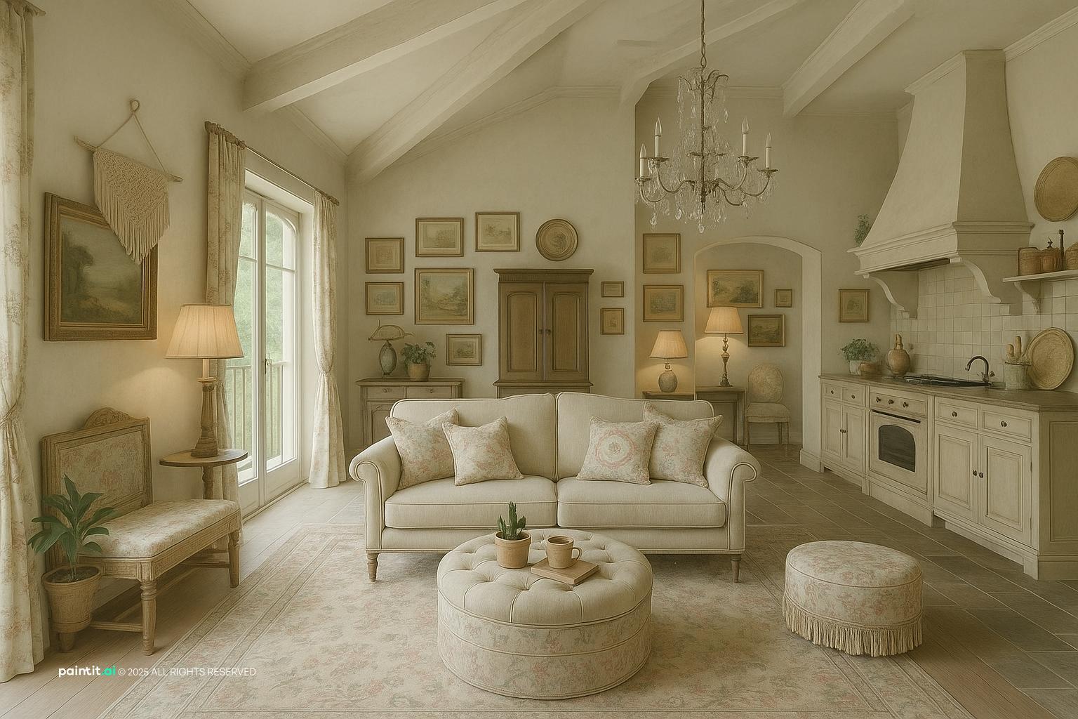 Barndominium Living Room - Rustic Chic Interiors | Paintit.ai - 13