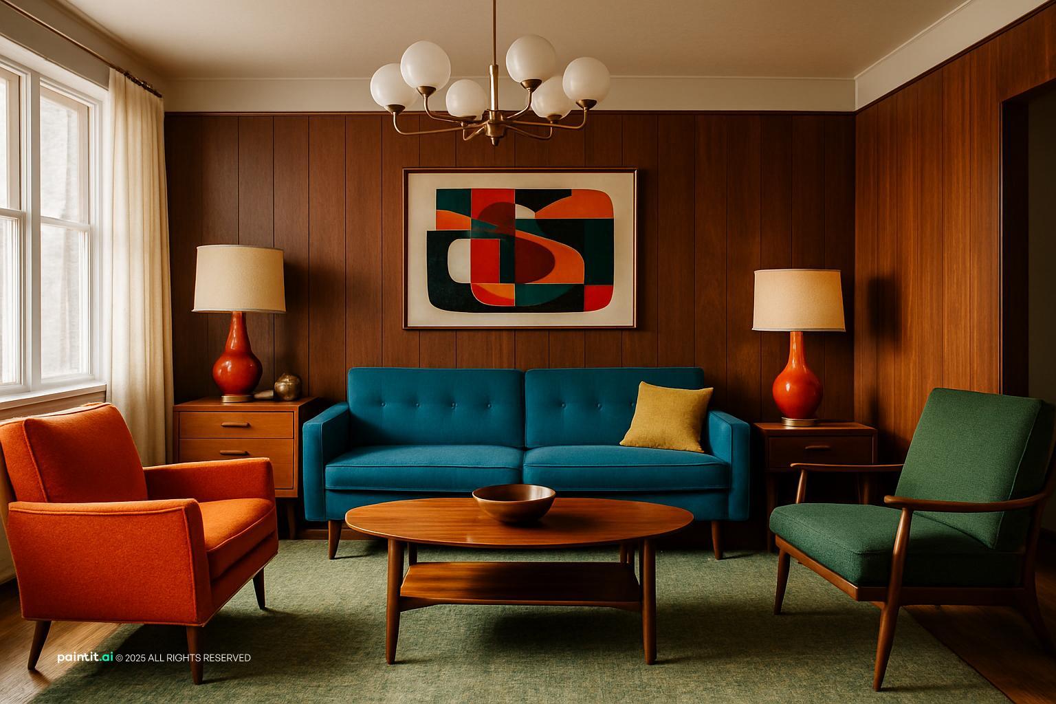 1960s Living Room: Mid-Century Modern Decor | Paintit.ai - 26