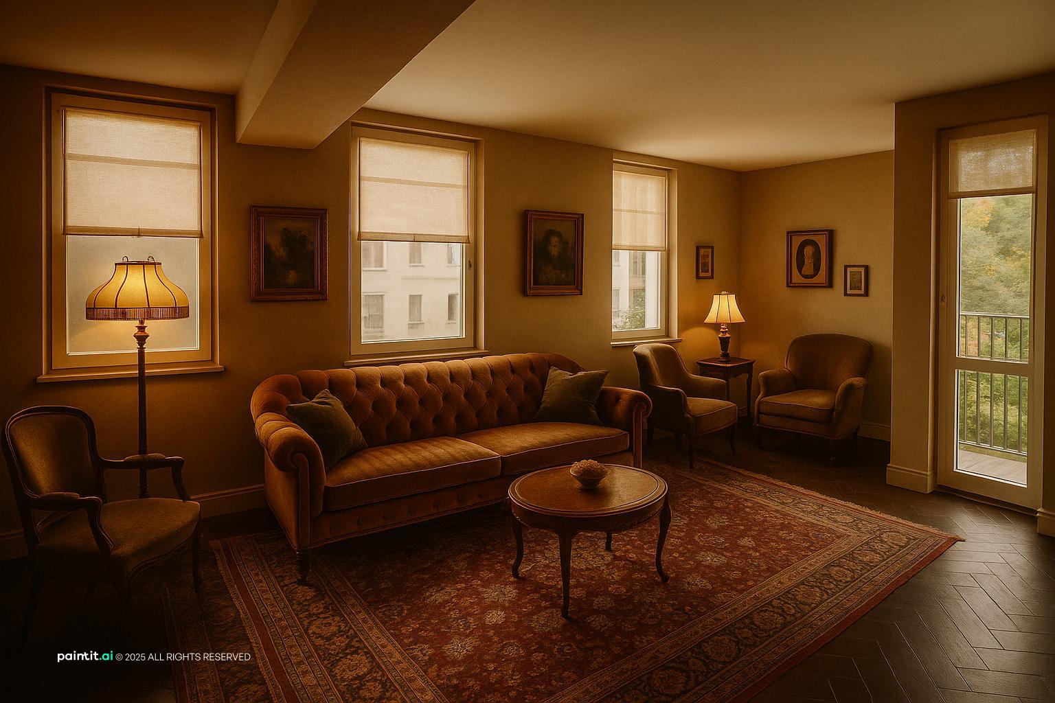 Middle Class 1940s Living Room - Vintage Home Inspiration | Paintit.ai - 11