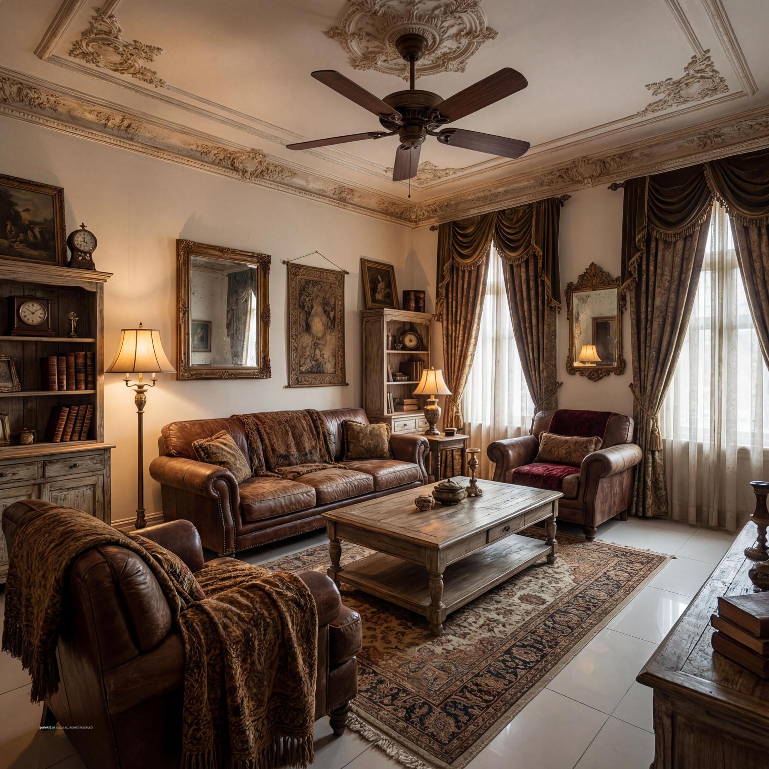 Old Rustic Old Vintage Living Room: Design Inspiration | Paintit.ai - 26