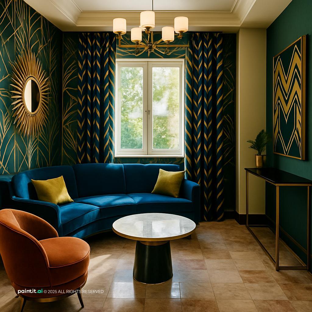 Victorian Dark Green Living Room: Elegant Decor Ideas | Paintit.ai - 1