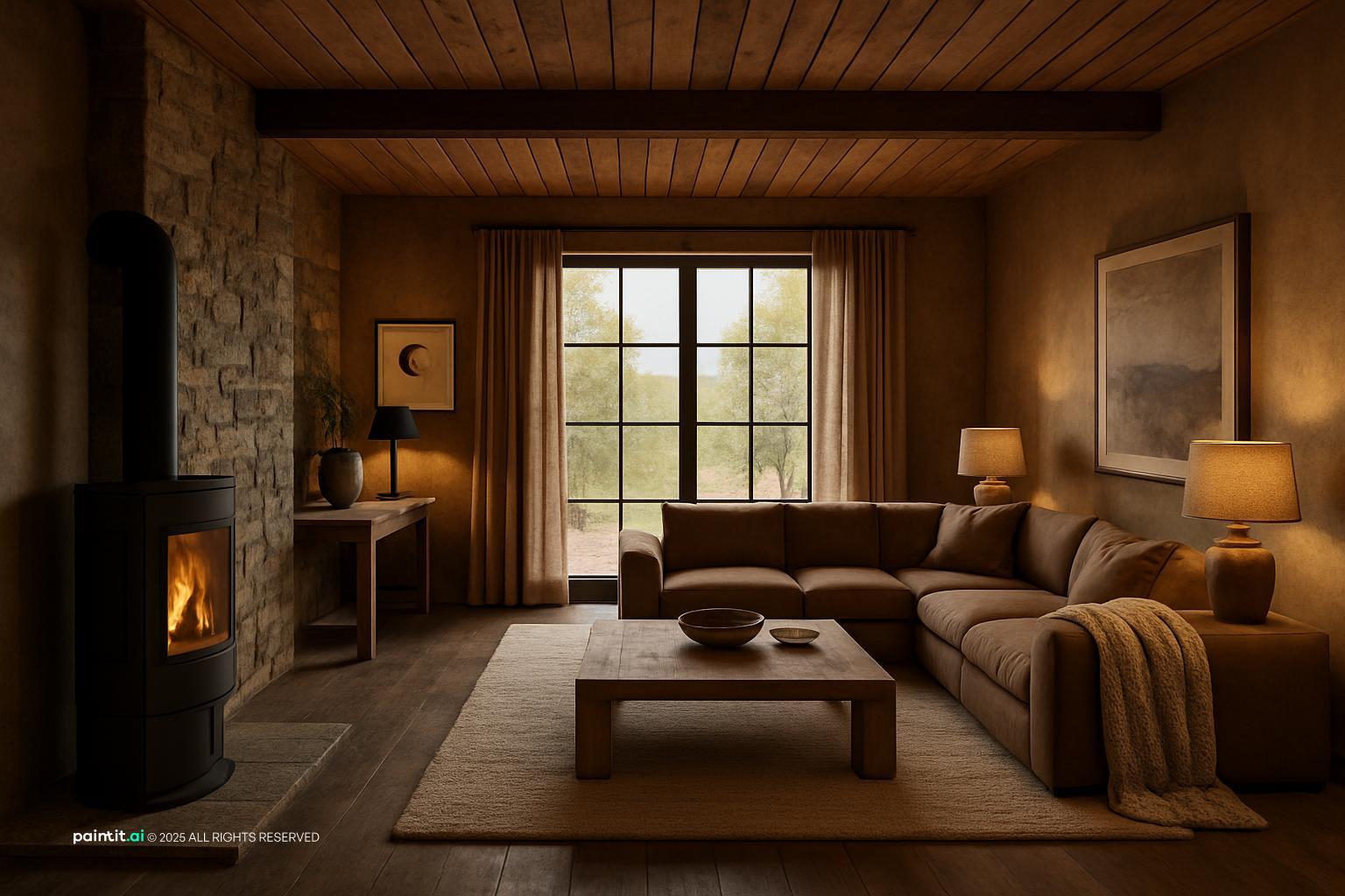 Log Cabin Living Room - Design Ideas | Paintit.ai - 8
