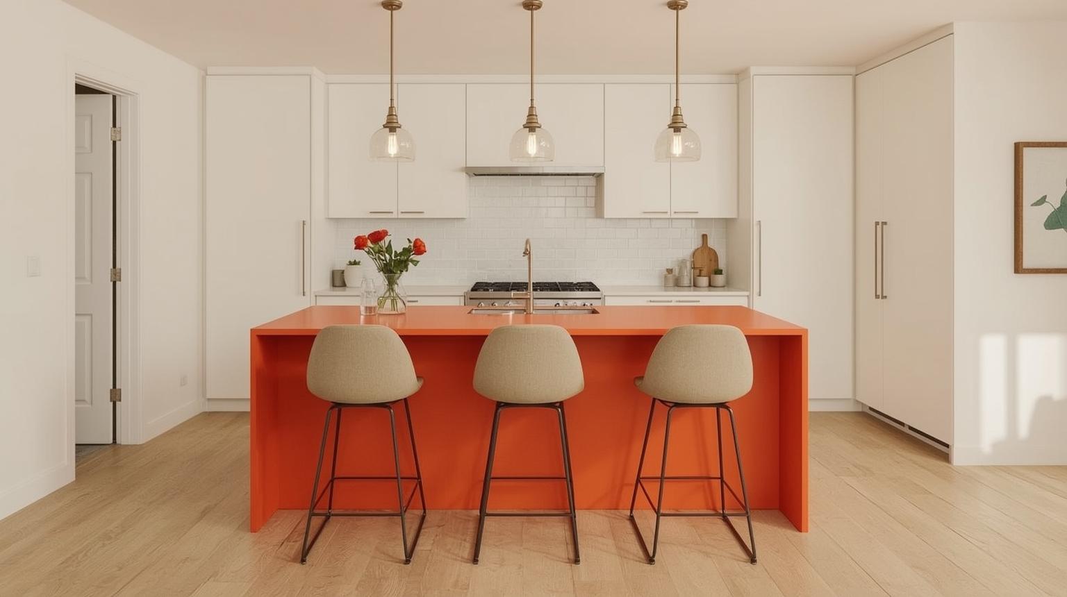 Statement Orange Kitchen Features