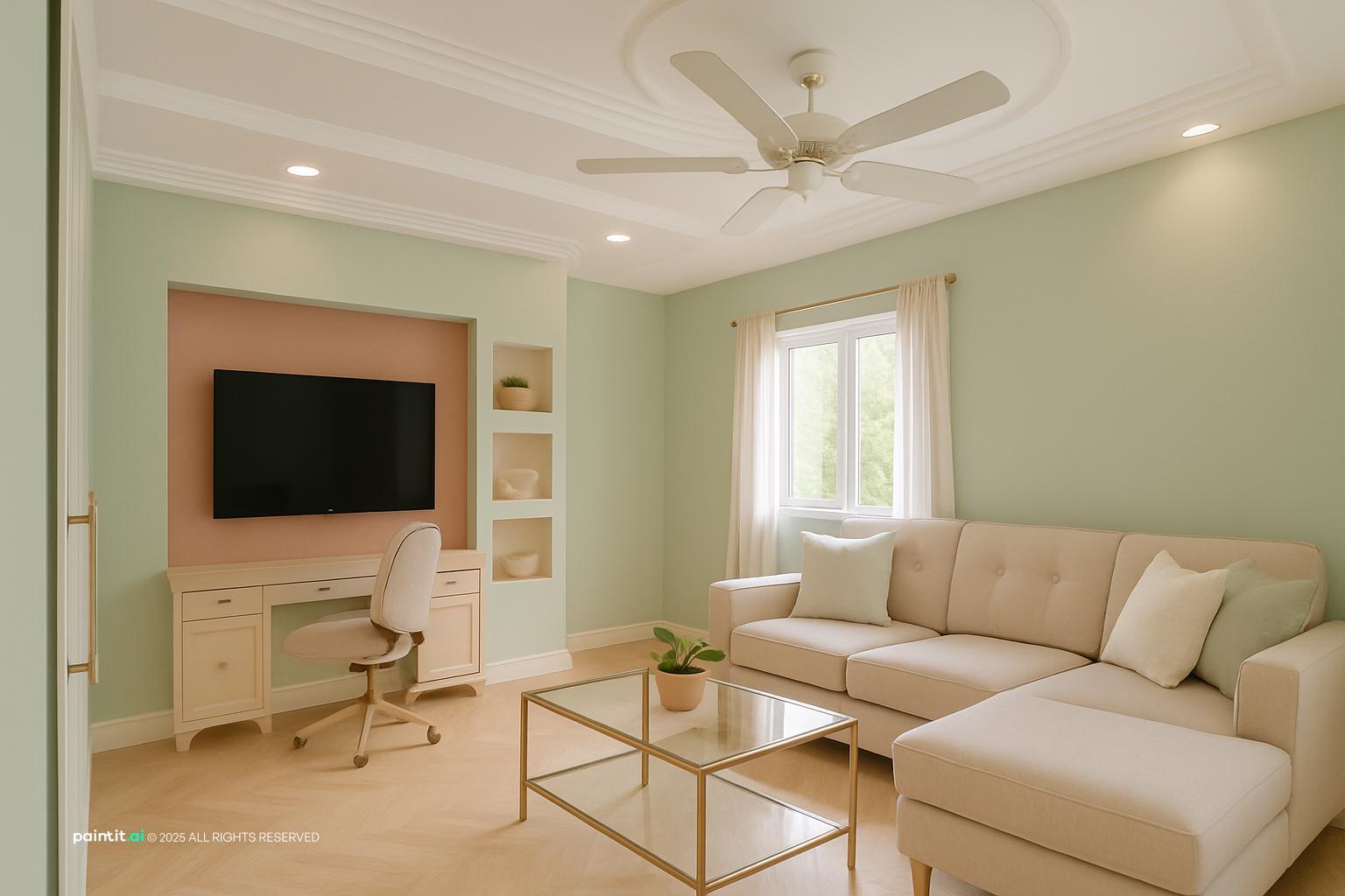 Sage Green and Cream Living Room - Sophisticated Design Ideas | Paintit.ai - 38