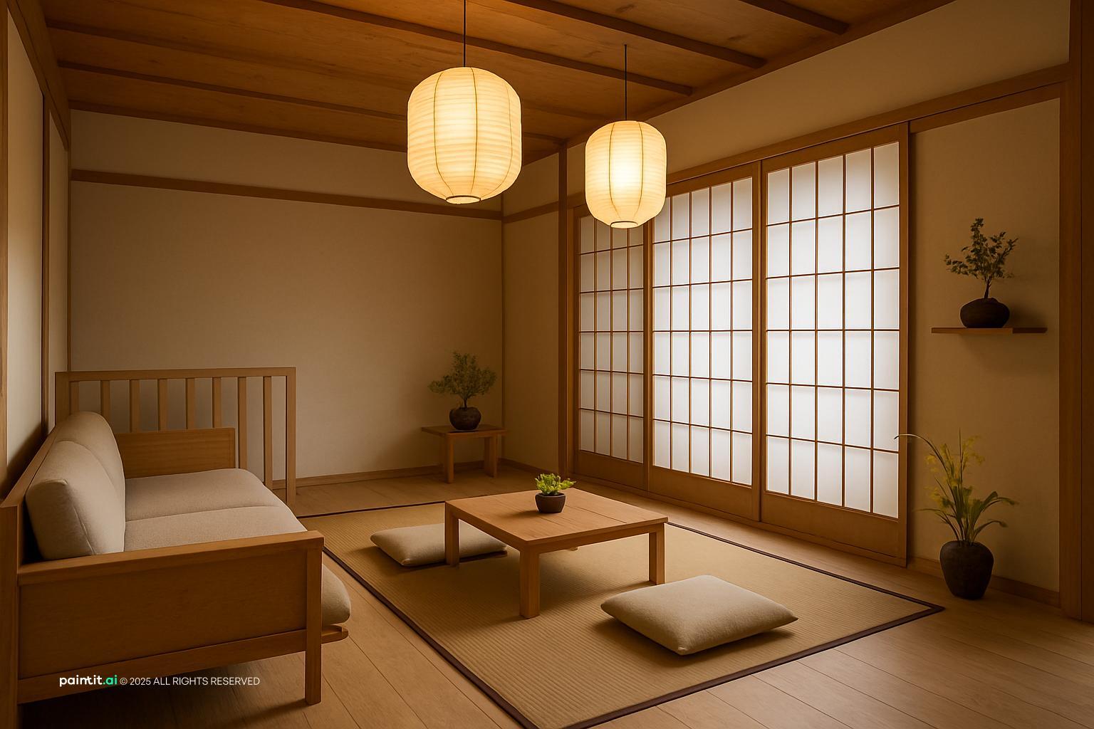 Zen Garden Living Room - Serene Interior Design | Paintit.ai - 12
