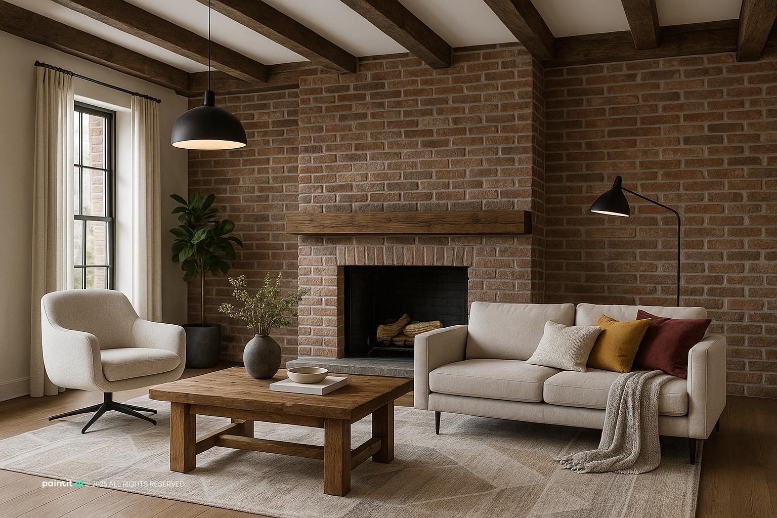Living Room Fireplace Ideas with Fireplace Focal Point and Soft Textiles View 3 showing fireplace focal point, soft textiles, layered neutrals for Livin...