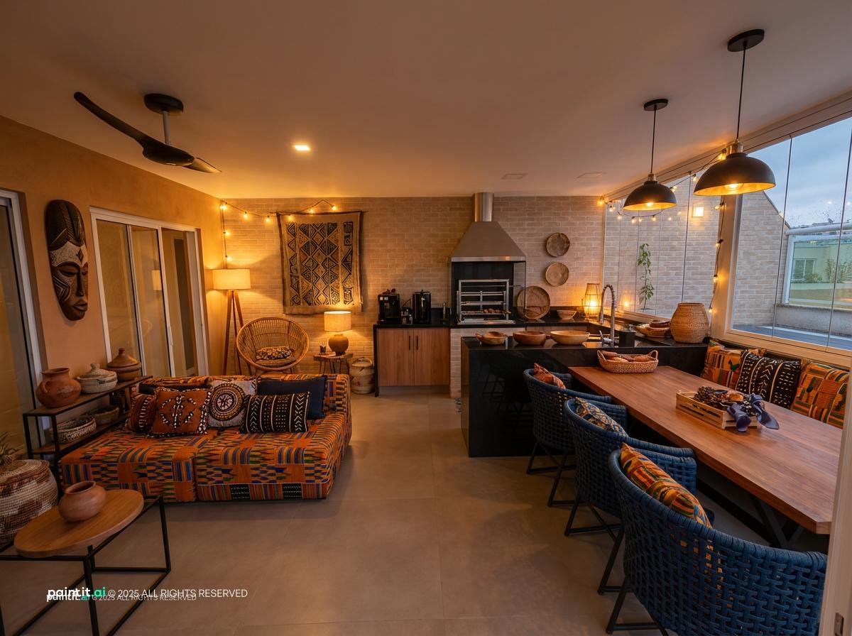 Orange and Blue Living Room - Vibrant Design Concepts | Paintit.ai - 5