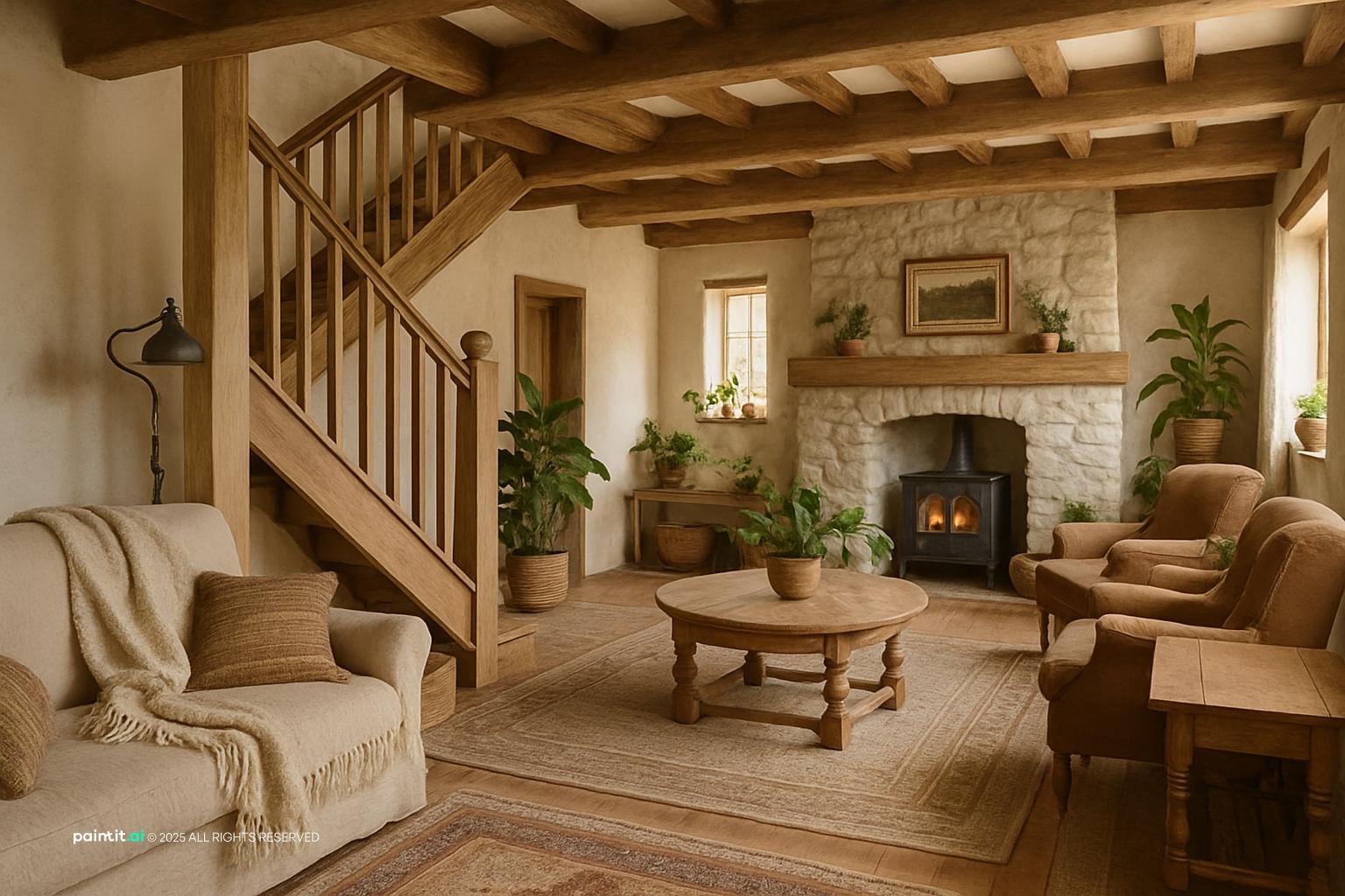 Farmhouse Sage Green Living Room - Design Ideas | Paintit.ai - 6