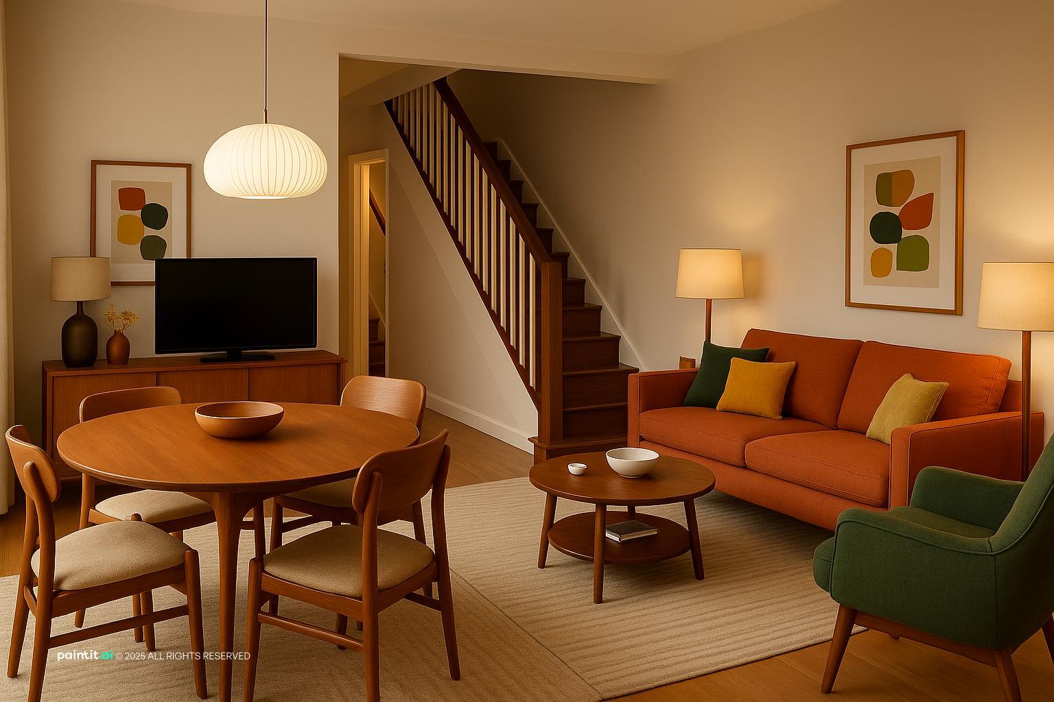 1960s Living Room: Mid-Century Modern Decor | Paintit.ai - 11