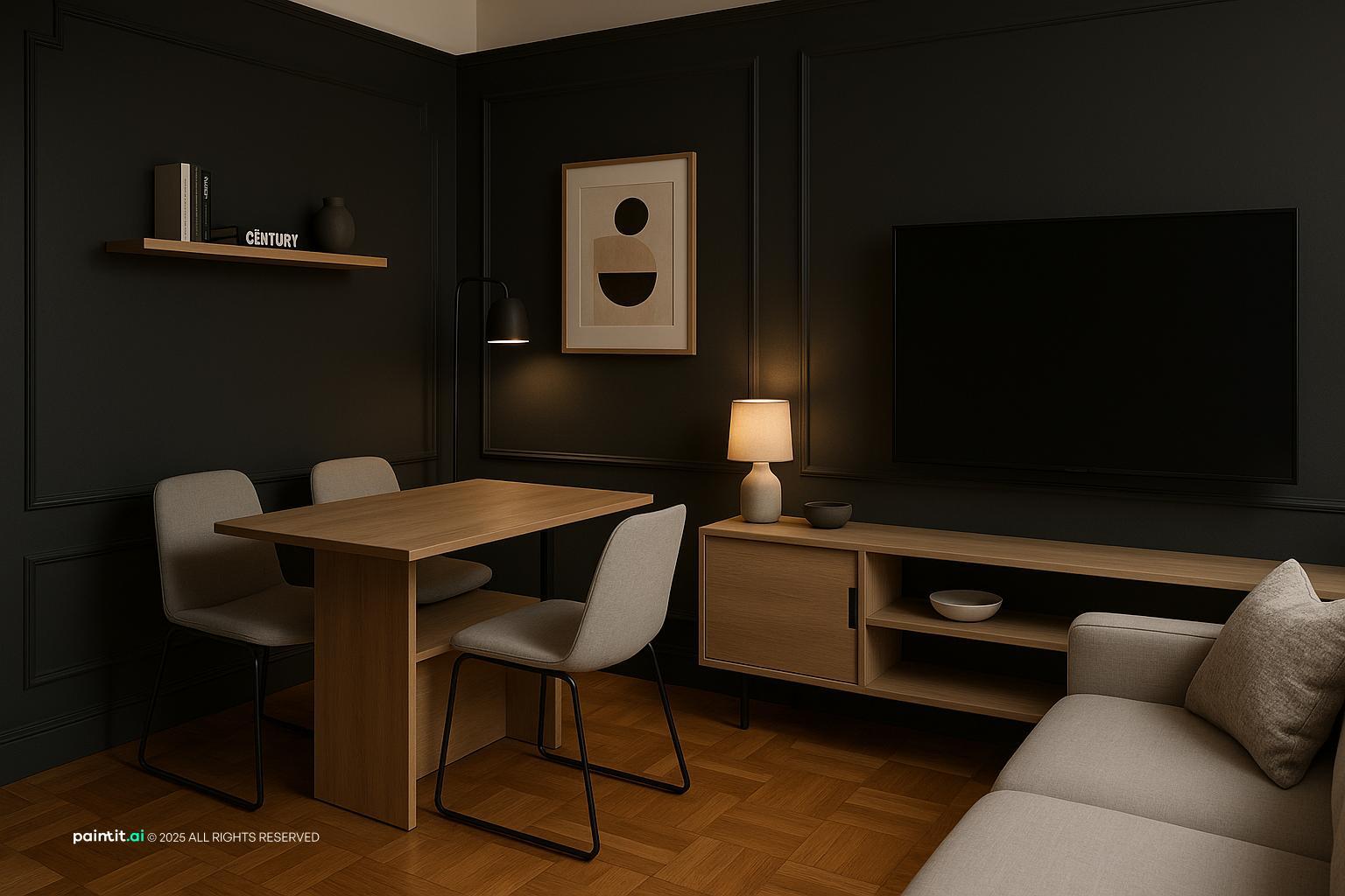 Cozy Dark Living Room: Interior Inspiration | Paintit.ai - 22