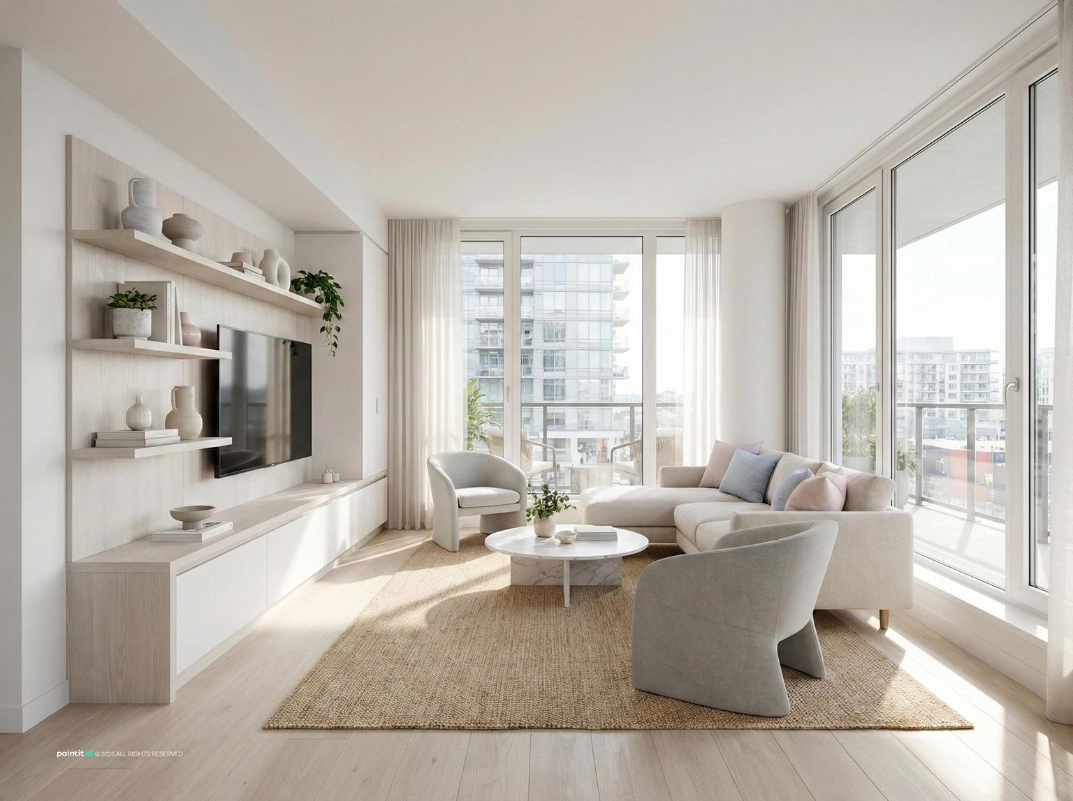 Light Pink Living Room - Design Inspiration | Paintit.ai - 12