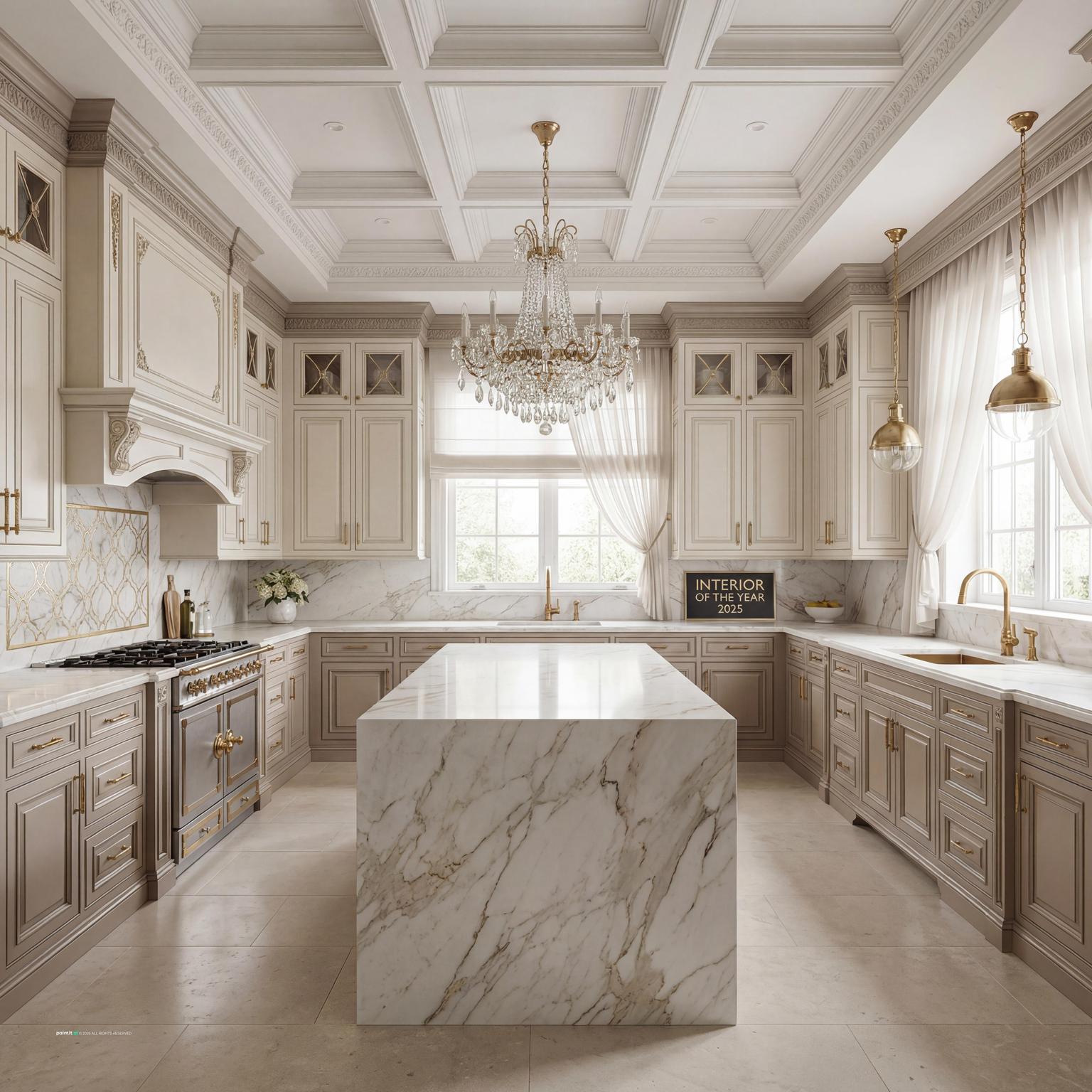 Stunning Neoclassic Kitchen for Neoclassical Style Interior Design