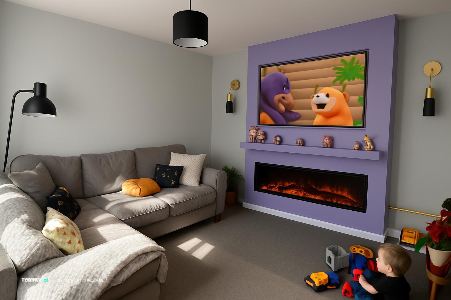 Worldly Gray Living Room: Sophisticated Interior Design | Paintit.ai - 6