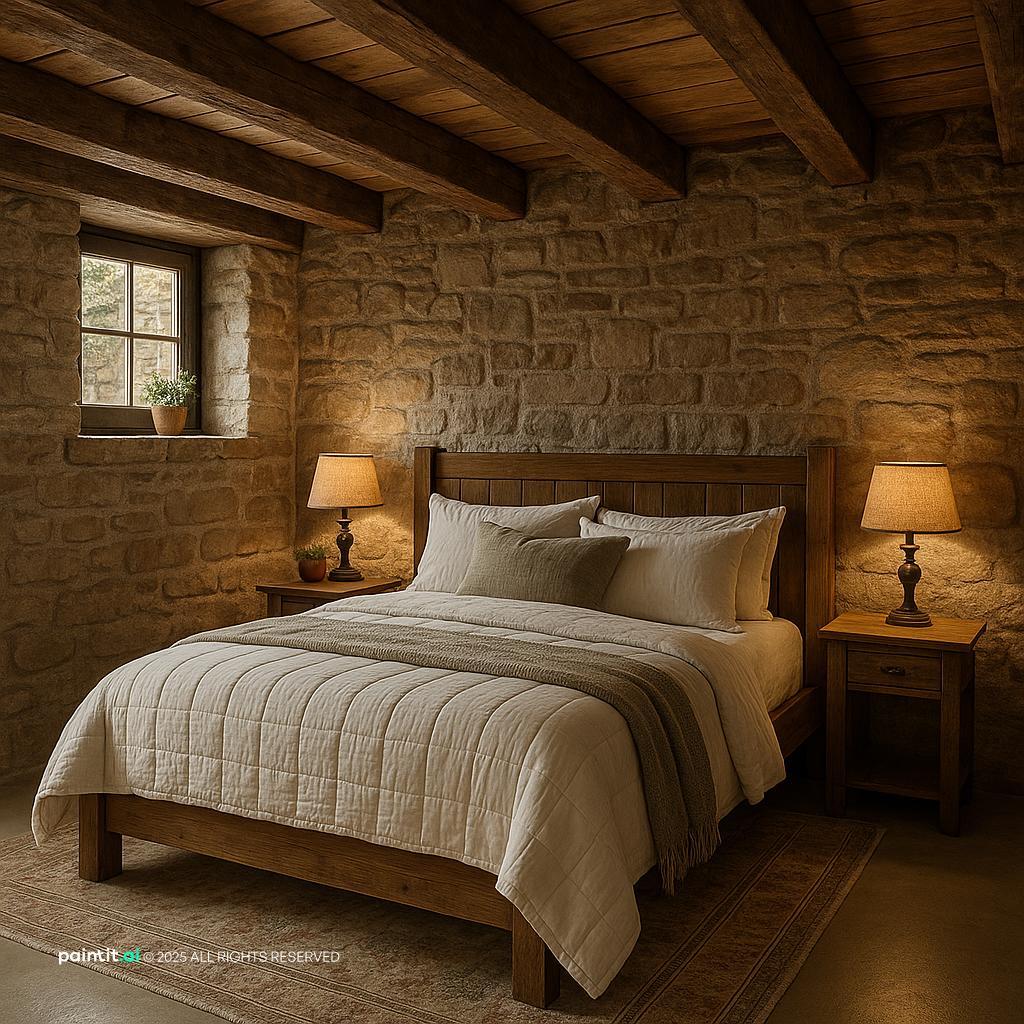 Cozy Rustic Farmhouse Master Bedroom for Country Style Interior Design Characteristics