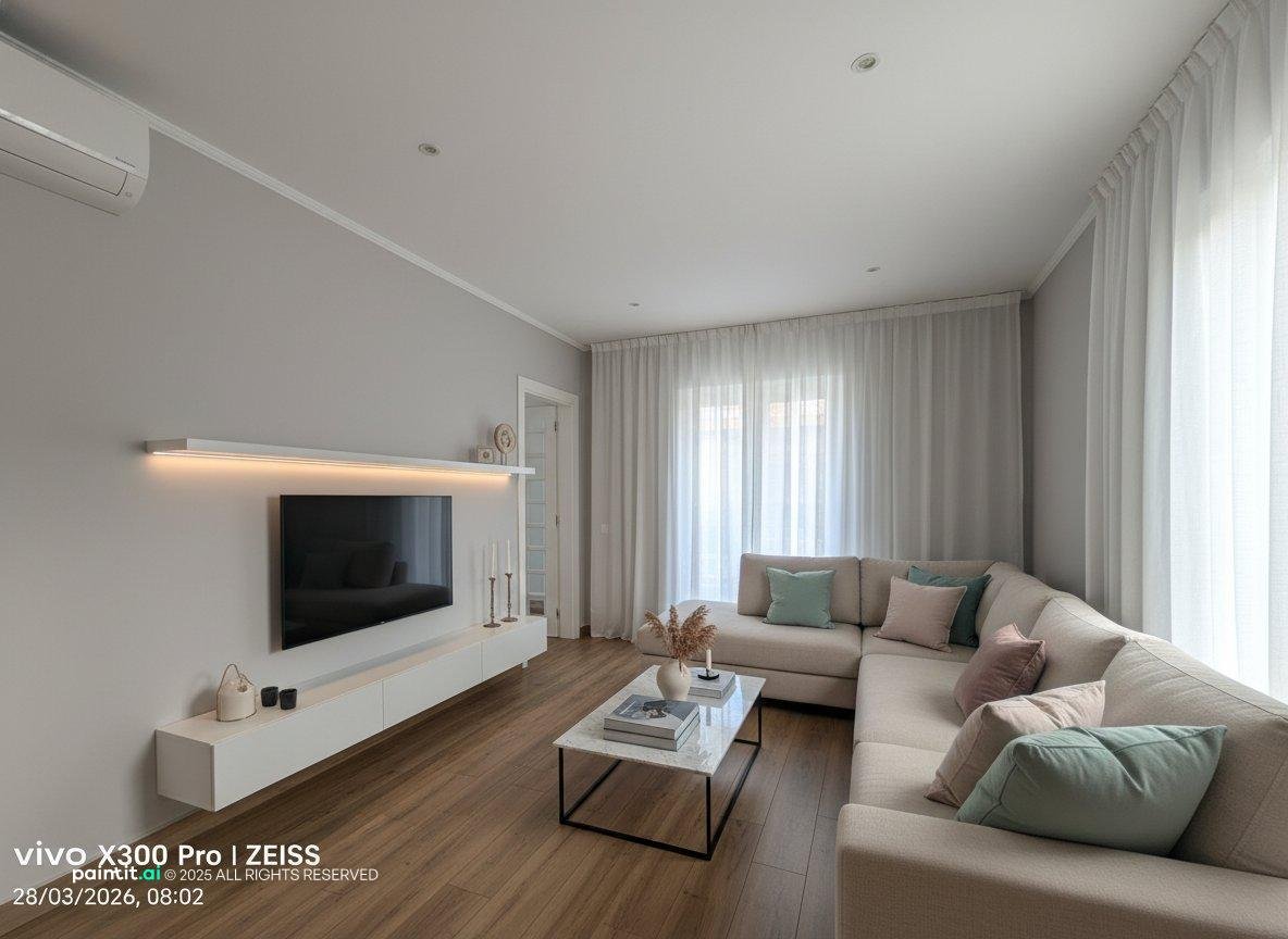 White Gray Brown Living Room - Design Ideas | Paintit.ai - 35