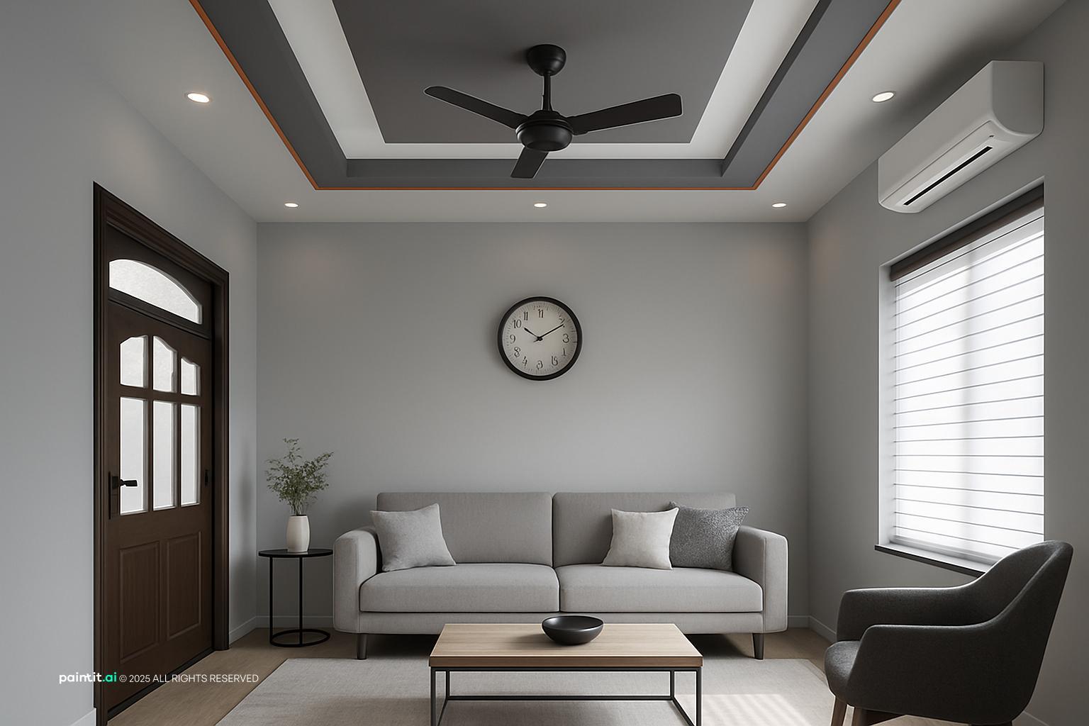Worldly Gray Living Room: Sophisticated Interior Design | Paintit.ai - 21