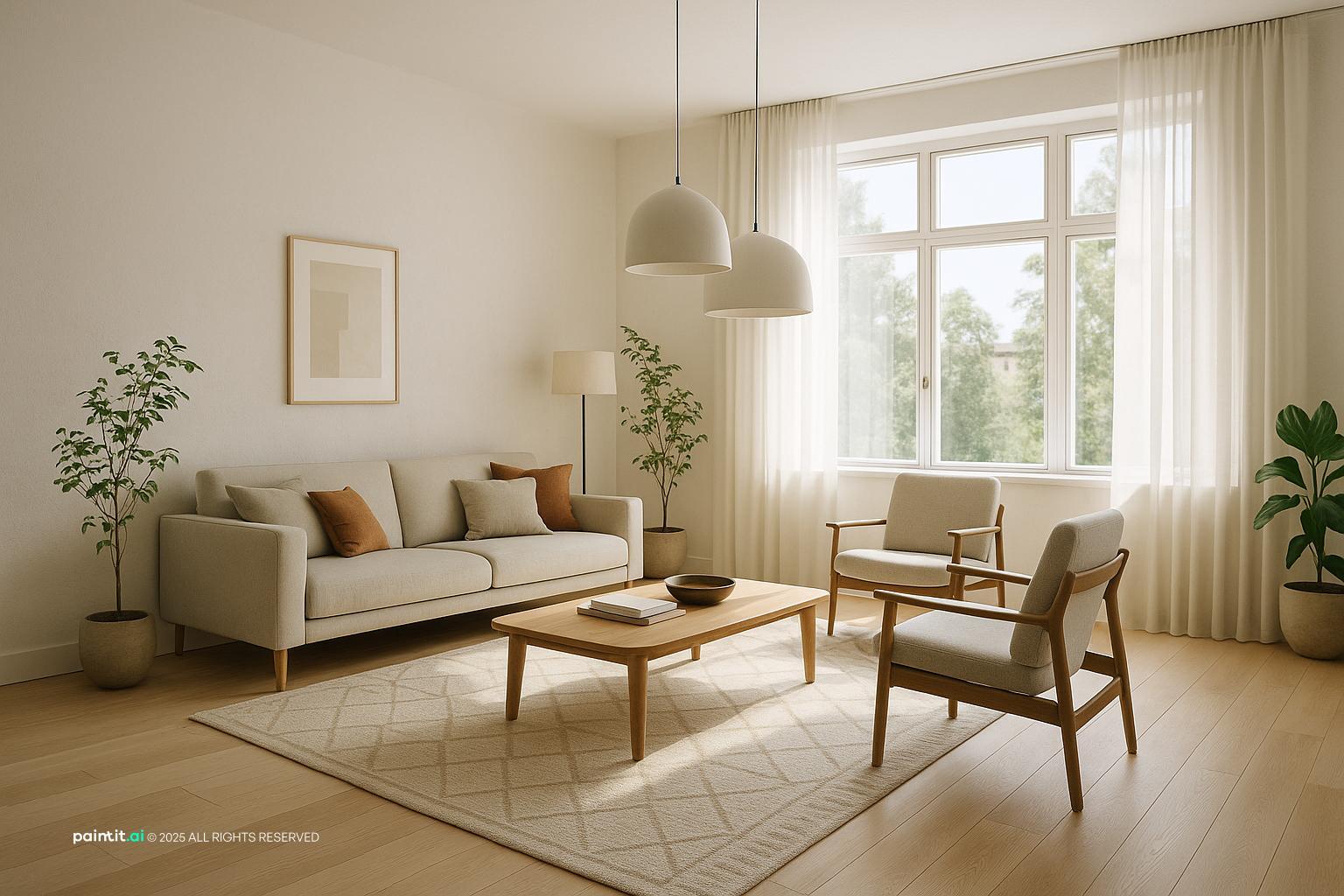 Stunning Scandinavian Living Room Design with Scandinavian Simplicity showing Scandinavian simplicity, light wood warmth, soft textiles for Scandinavian...