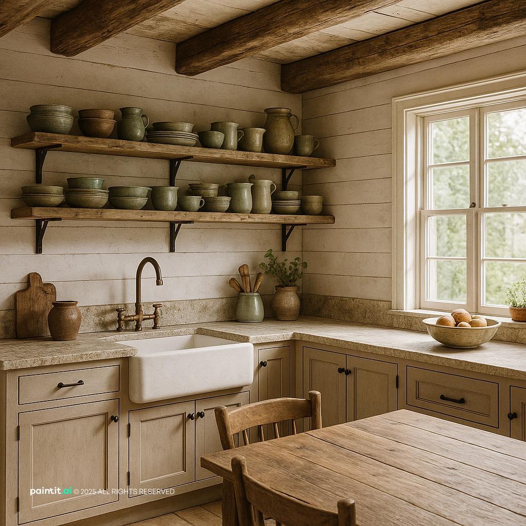 Rustic Farmhouse Kitchen for Country Style Interior Design Characteristics