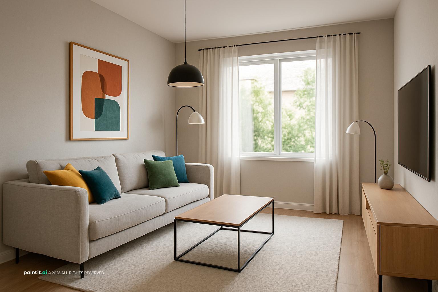 Small Living Room Layout Ideas with Clear Furniture Layout and Zoned Seating View 3 showing clear furniture layout, zoned seating, compact proportions f...