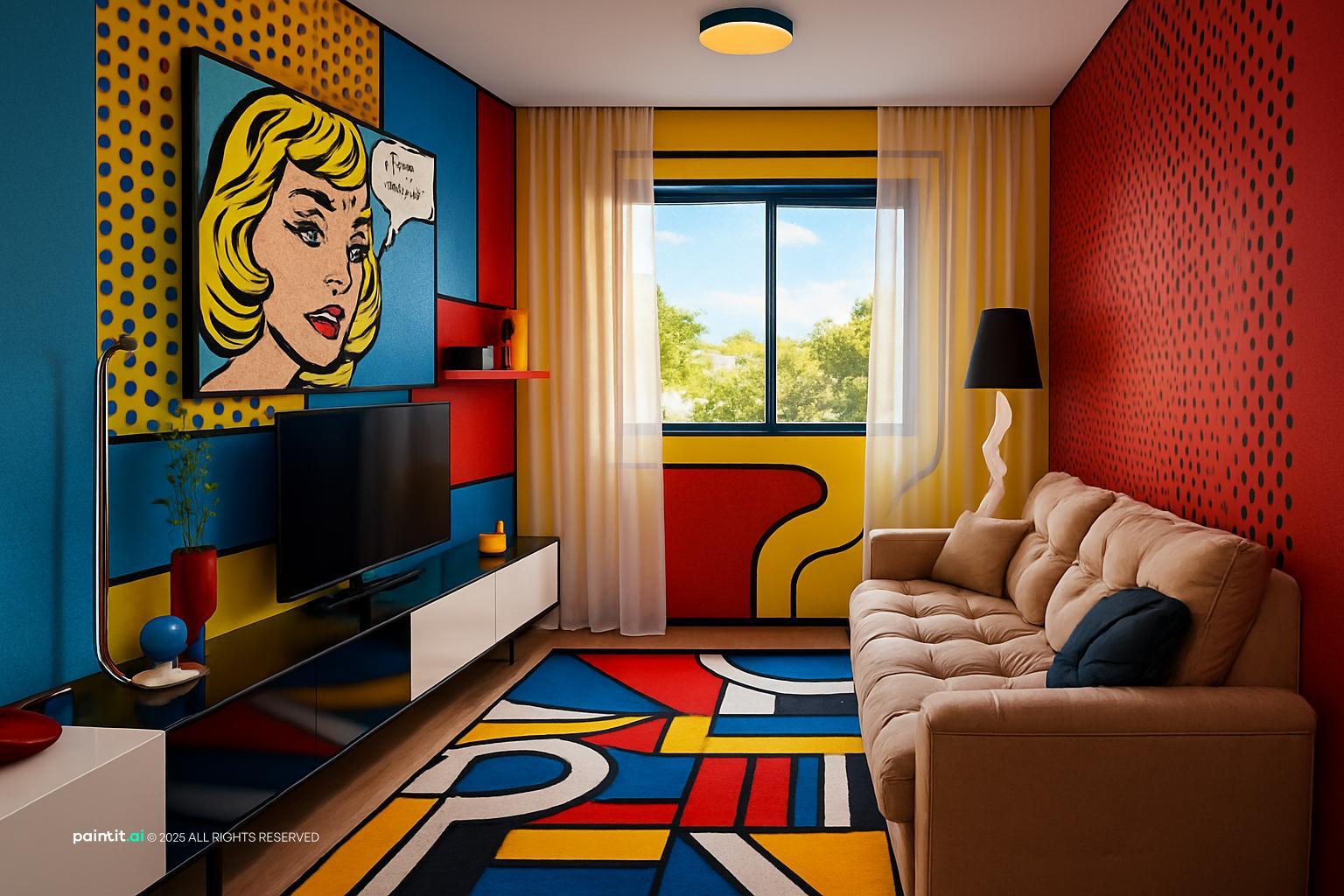 Zebra Shades Living Room - Modern Window Treatments | Paintit.ai - 35