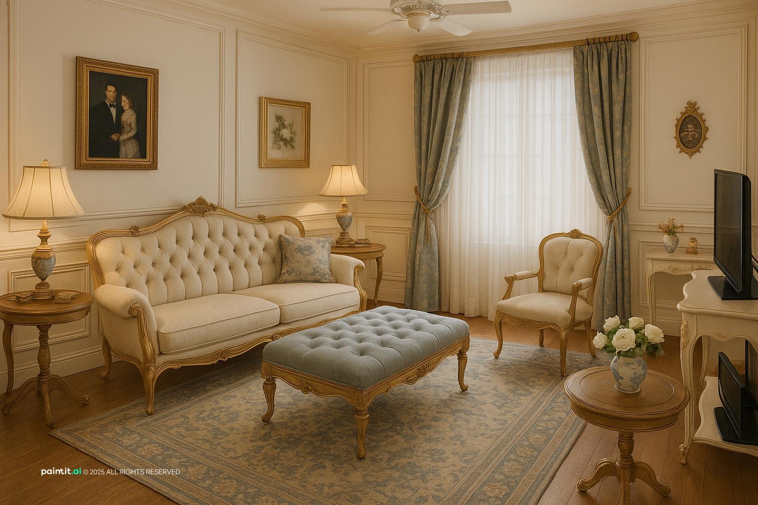 French Living Room - Elegant Design Ideas | Paintit.ai - 6
