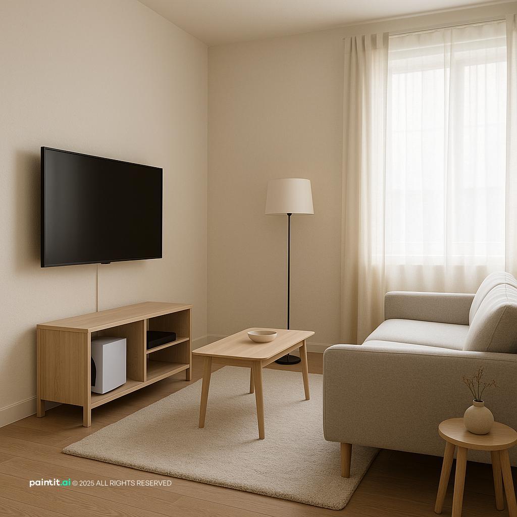 Budget-friendly minimalist very small living room design, offering smart, affordable solutions to maximize style and space efficiently.