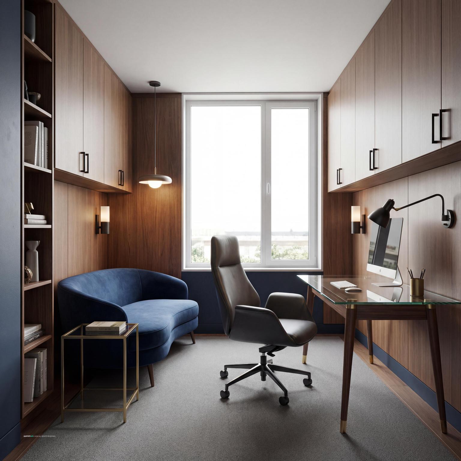 Elegant midcentury modern retro living room, featuring iconic furniture, warm wood tones, and sophisticated decor for a timeless appeal.