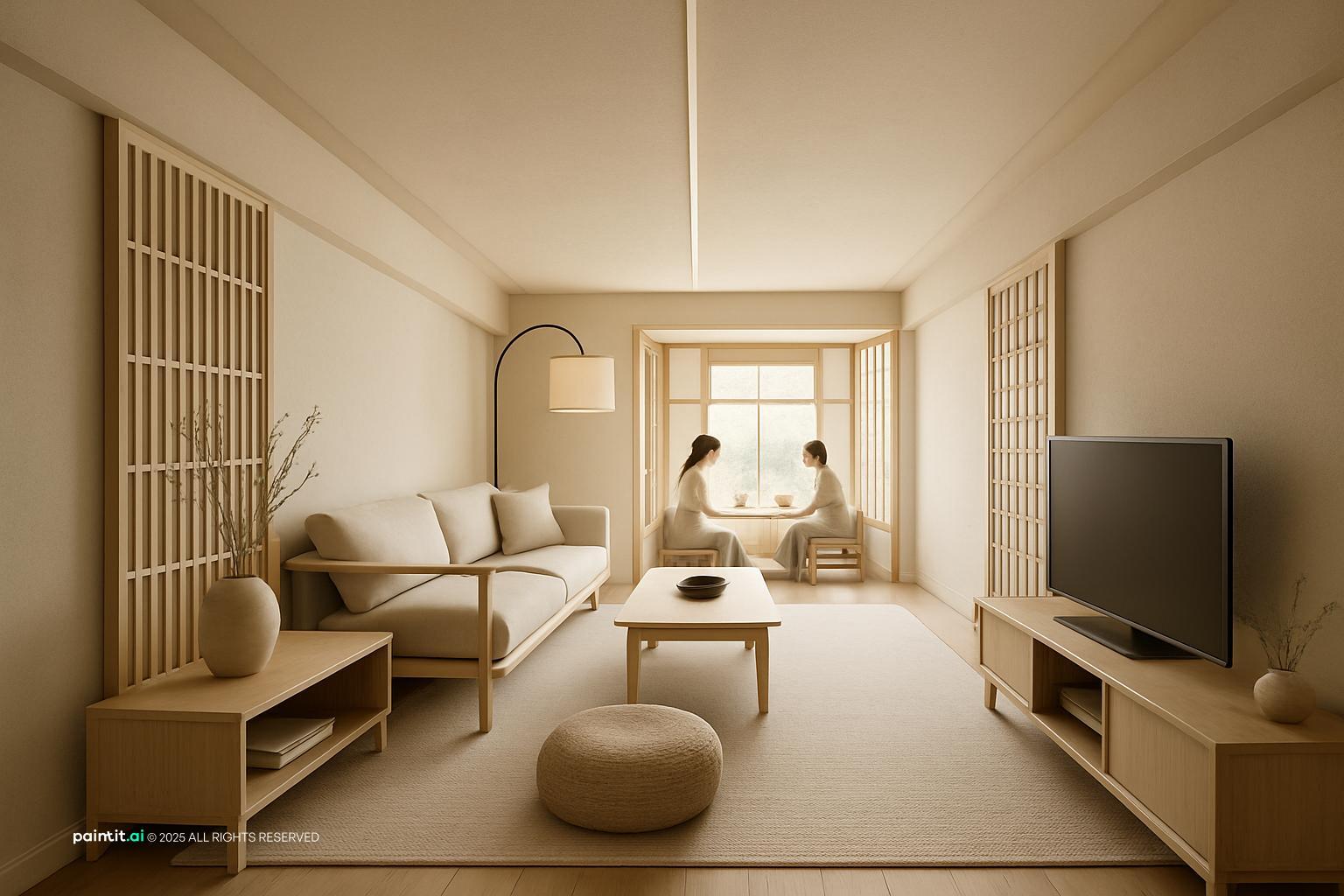 Japandi Living Room Design - Minimalist Style Guide | Paintit.ai - 17