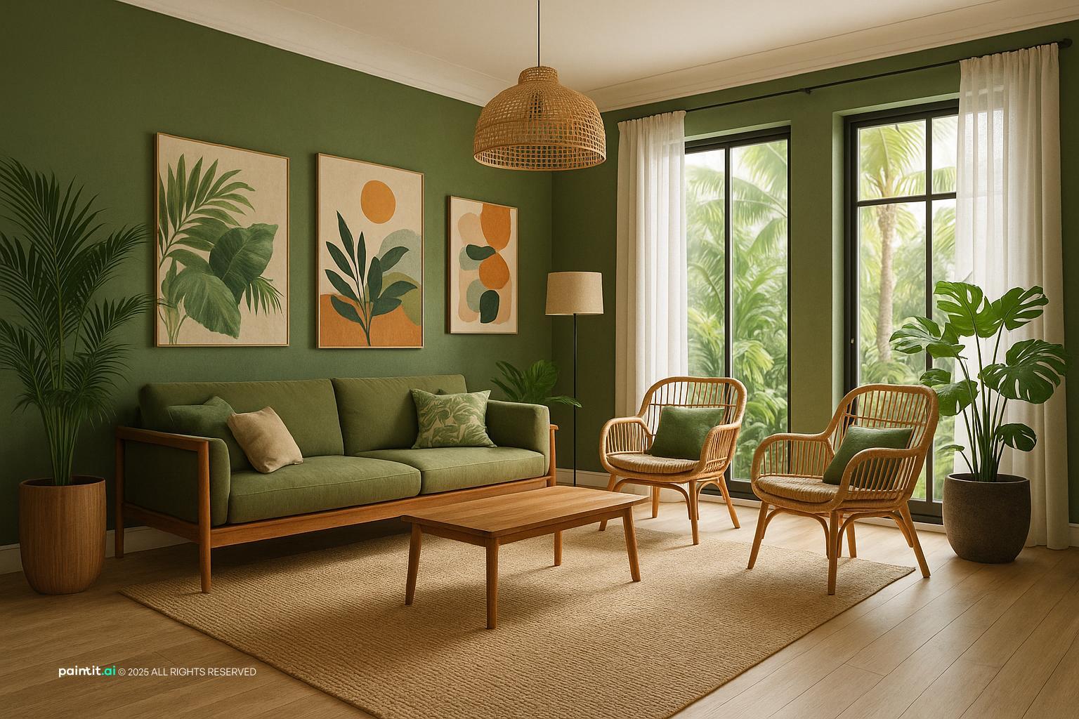 Zebra Shades Living Room - Modern Window Treatments | Paintit.ai - 29