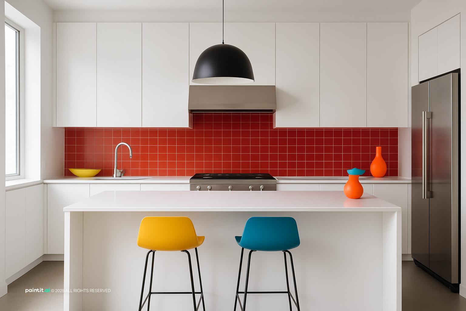 White Kitchen and Living Room: Elegant Interiors | Paintit.ai - 32