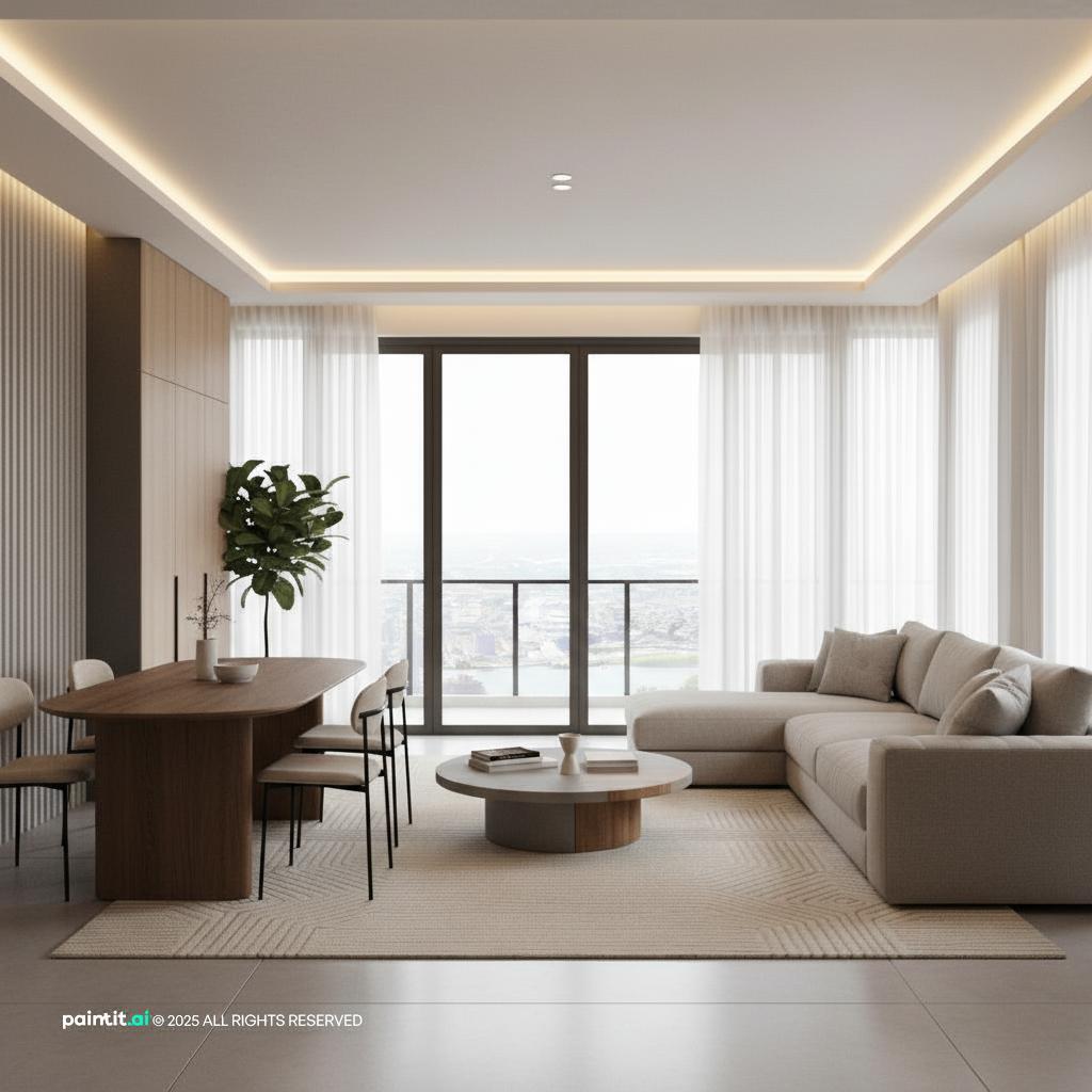White Floors Living Room - Elegant Interior Design | Paintit.ai - 21